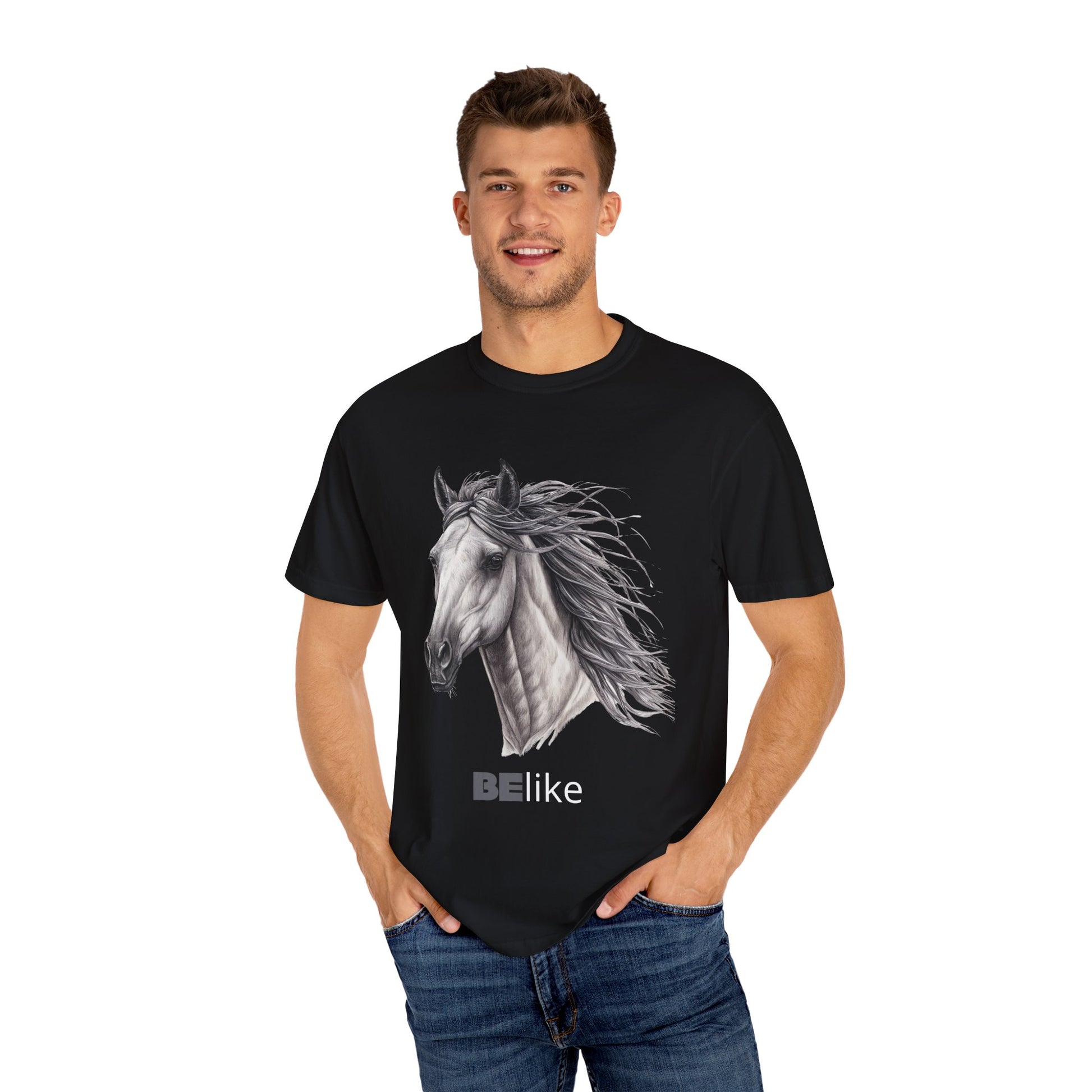 BElike the Horse Unisex Black T-shirt | Inspirational Horse Lover Gift | BElike.store