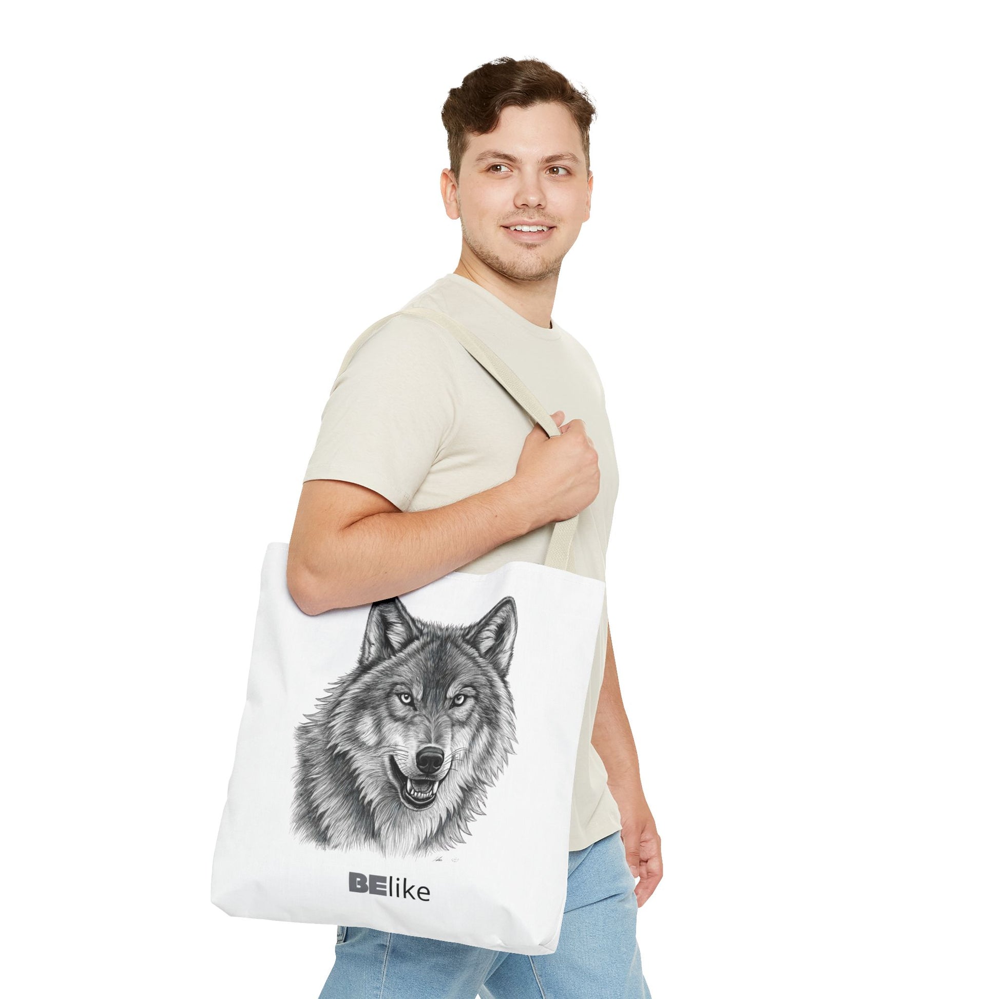 BElike the Wolf Tote Bag | Inspirational Spirit Animal Tote | BElike.store