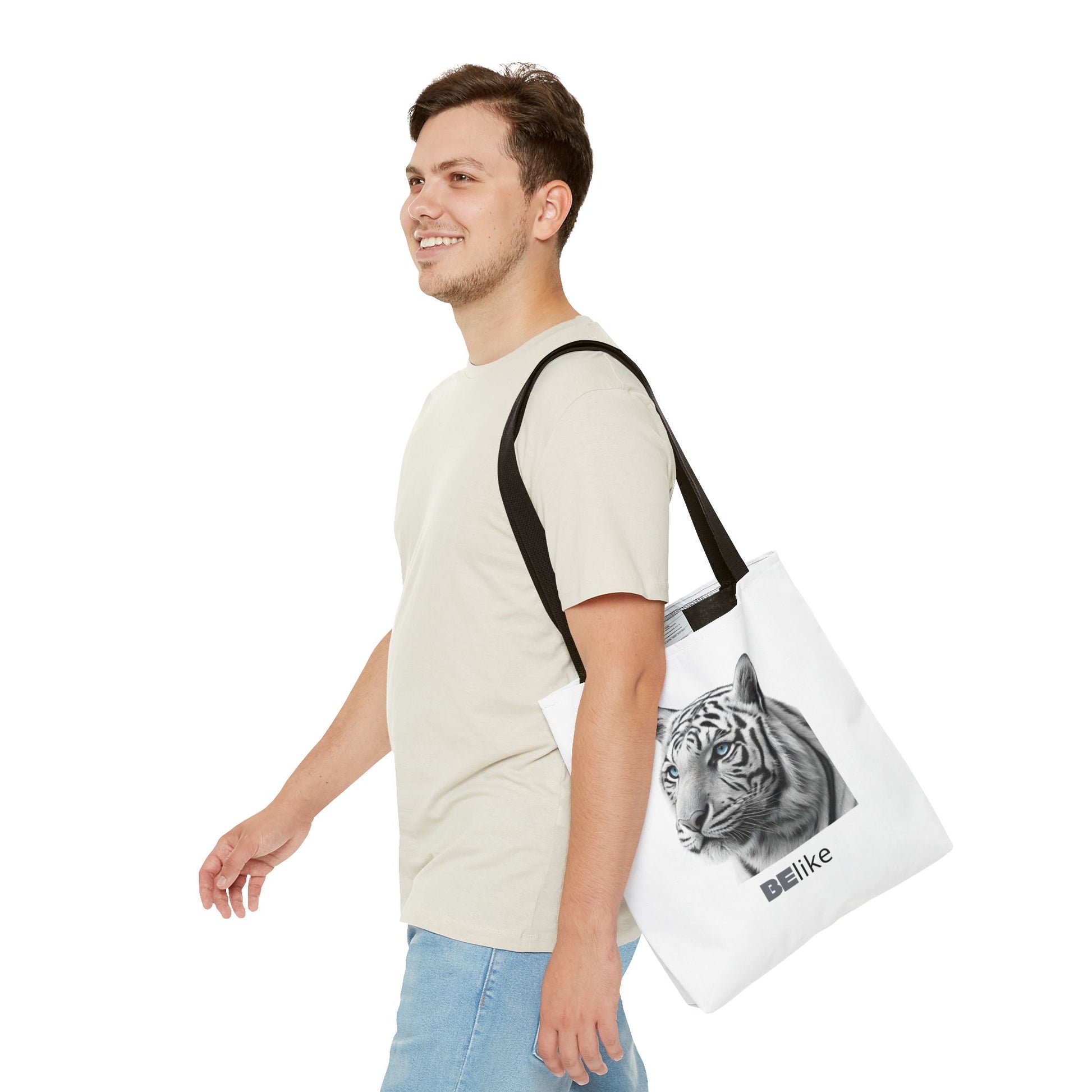 BElike the White Tiger Tote Bag | Independent & Strong | BElike.store