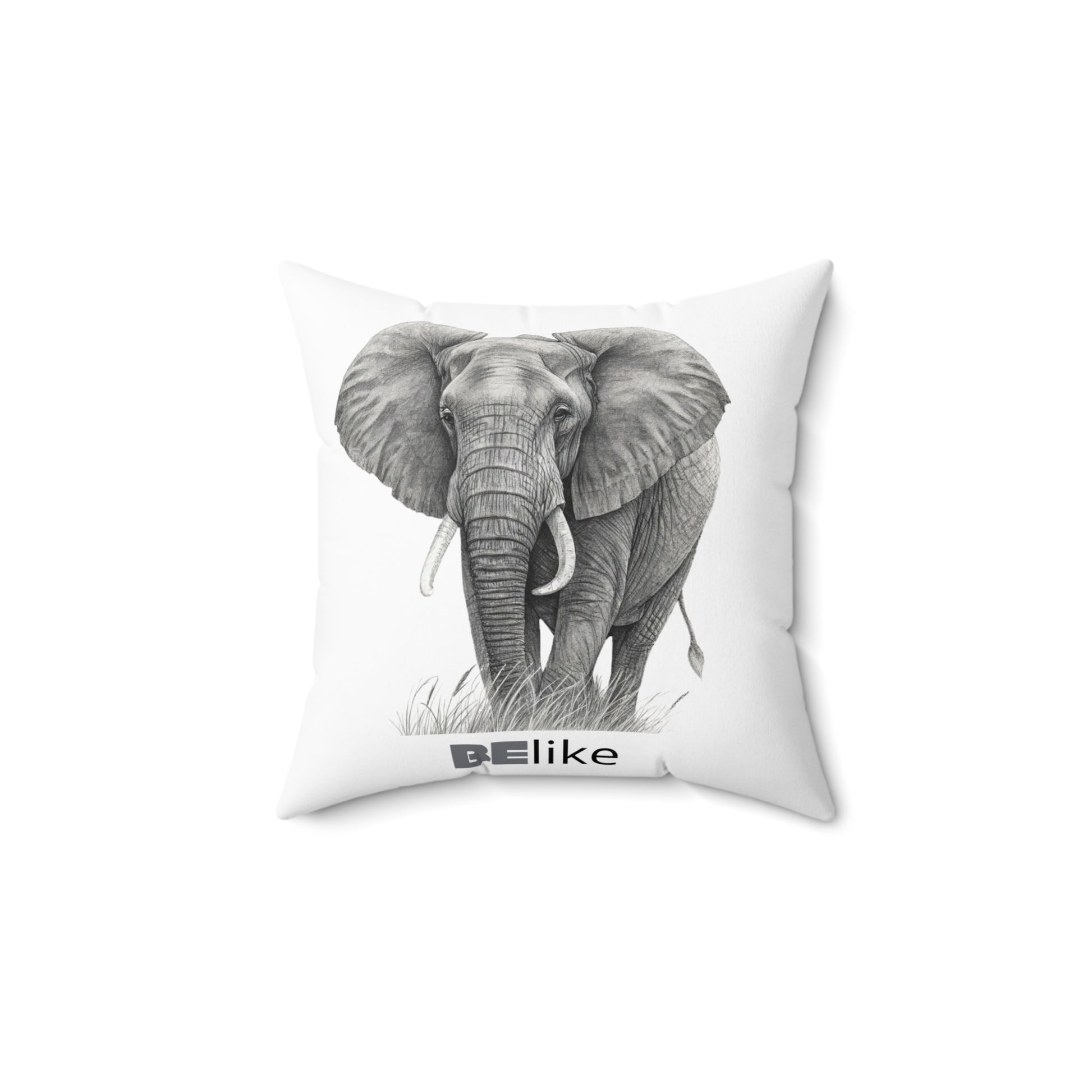 Elephant throw pillow with inspiring quote
