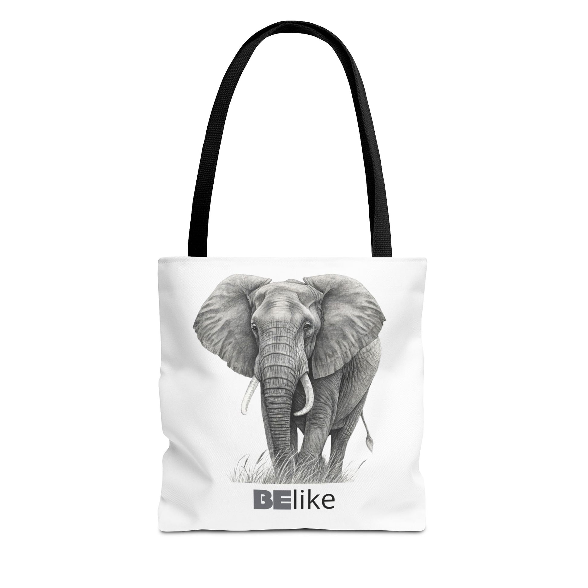 Elephant tote bag with inspirational quote