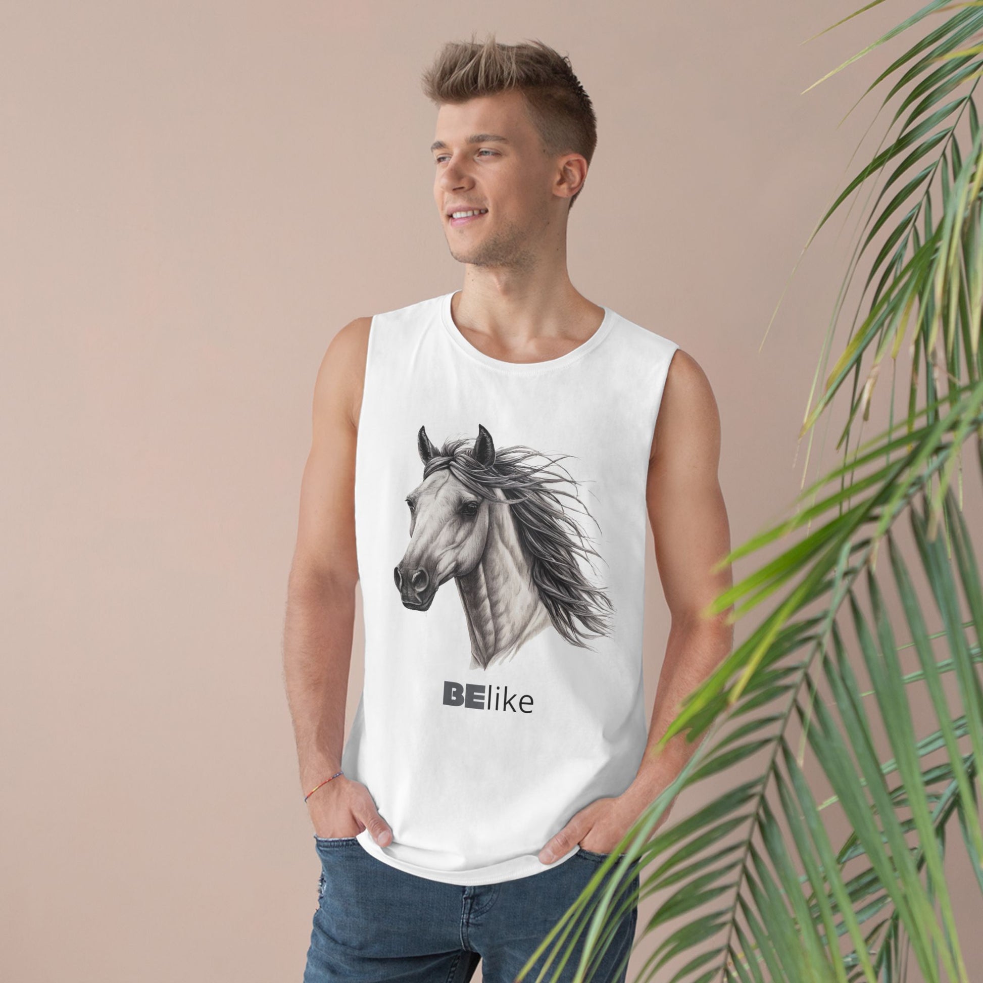 Horse quote tank top in black and white design