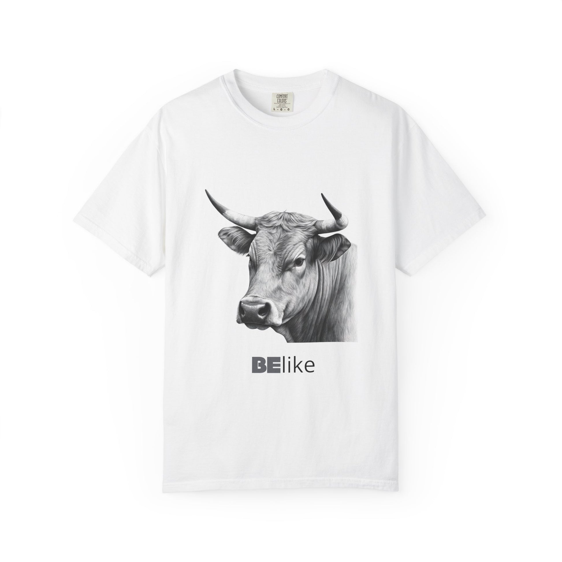 Unisex garment-dyed t-shirt with bull design