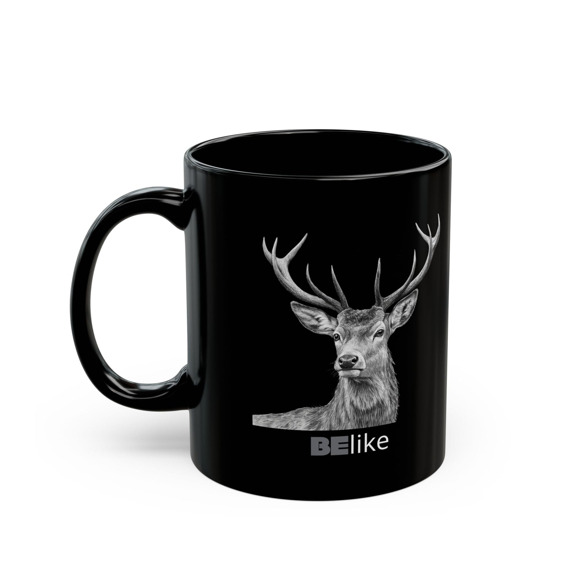 Mindful Black Ceramic Mug for Nature Lovers