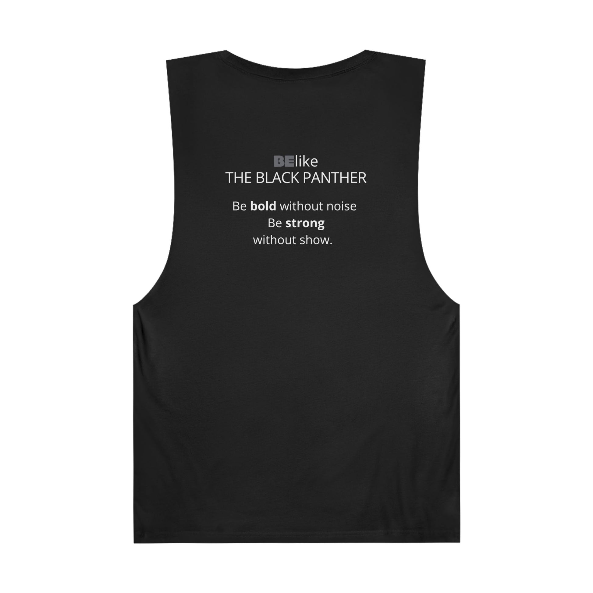 Inspirational panther quote on black tank top