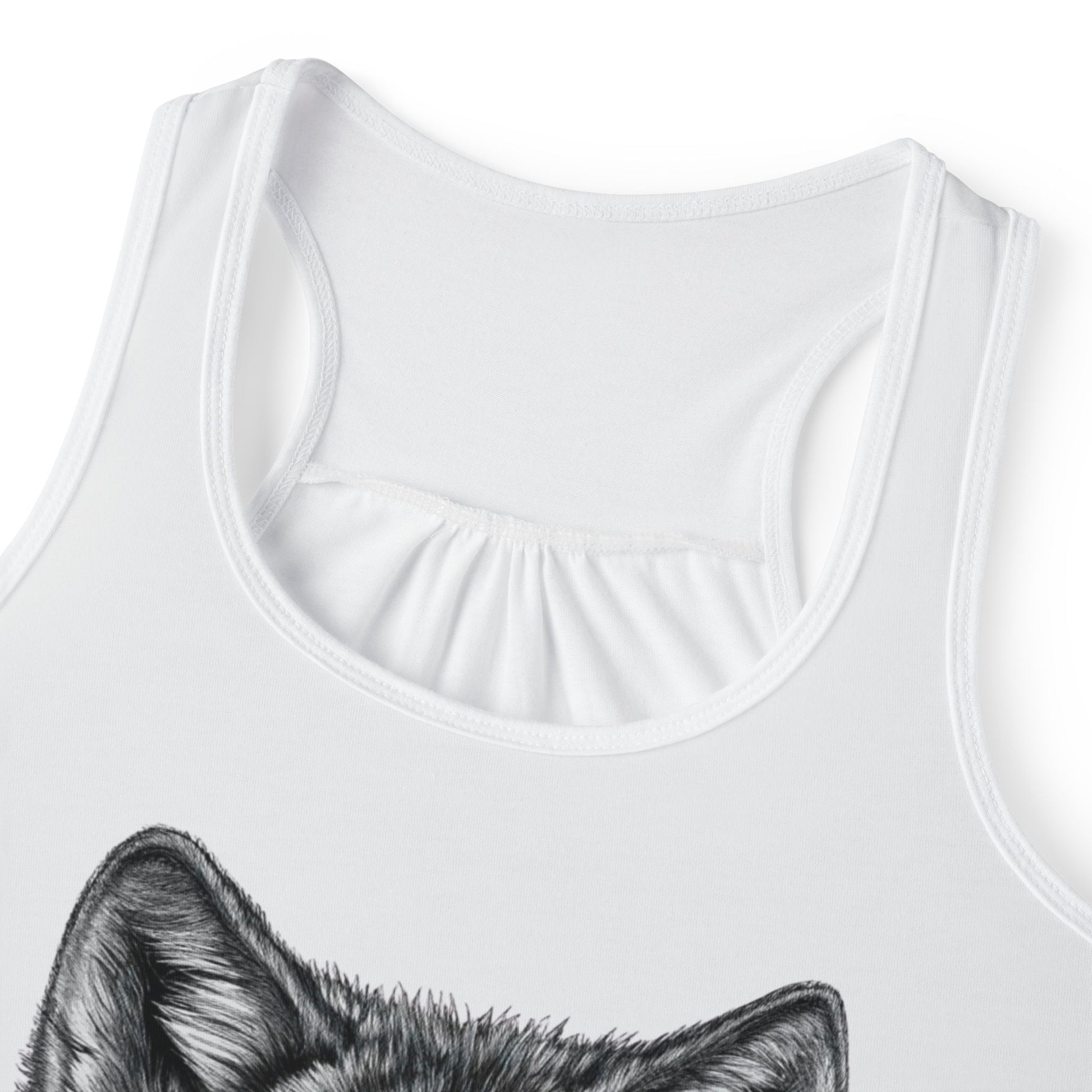 Detailed Neckline View of BElike the Wolf Women's Tank Top