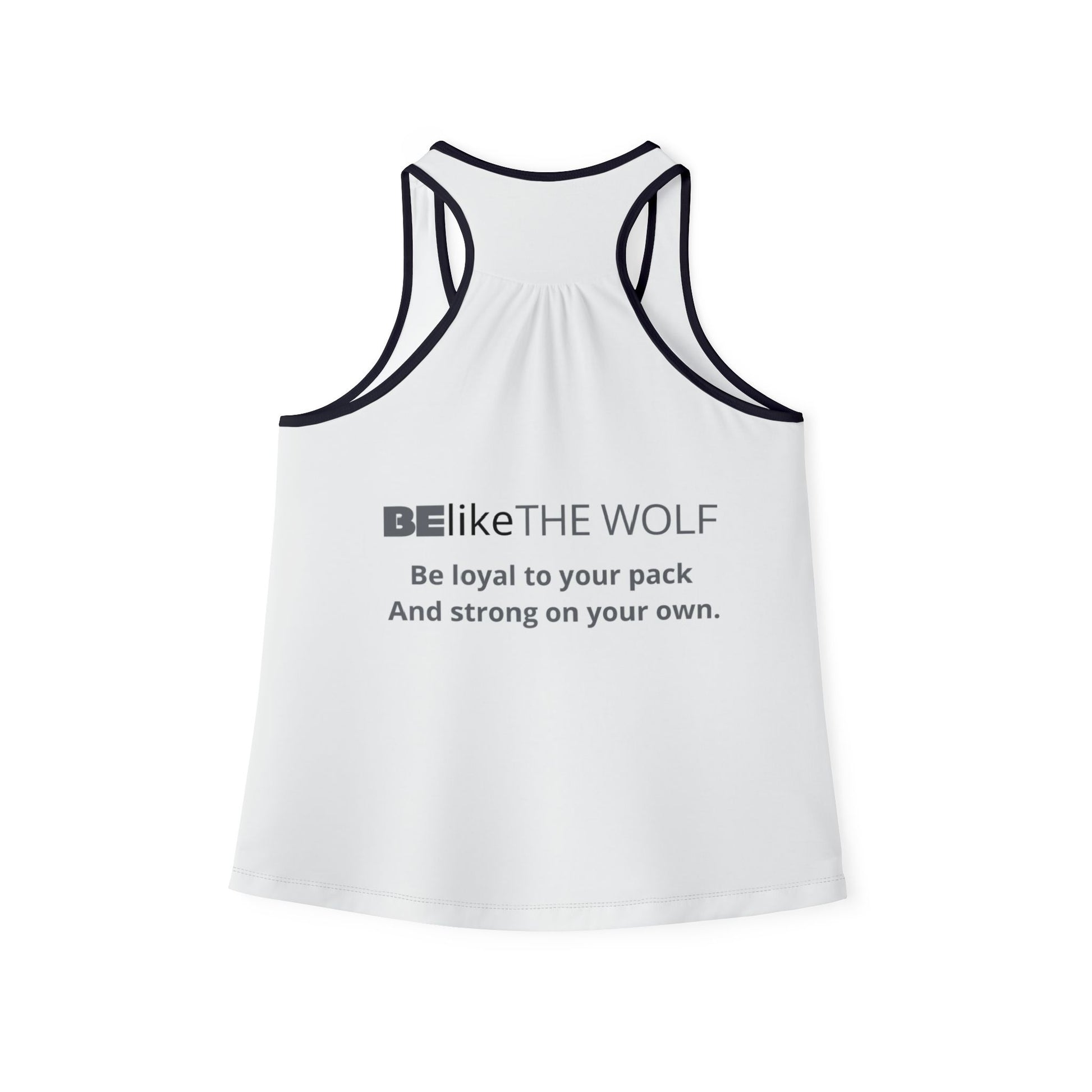 Minimalist Wolf Quote White Tank Top with Black Trim – BElike.store