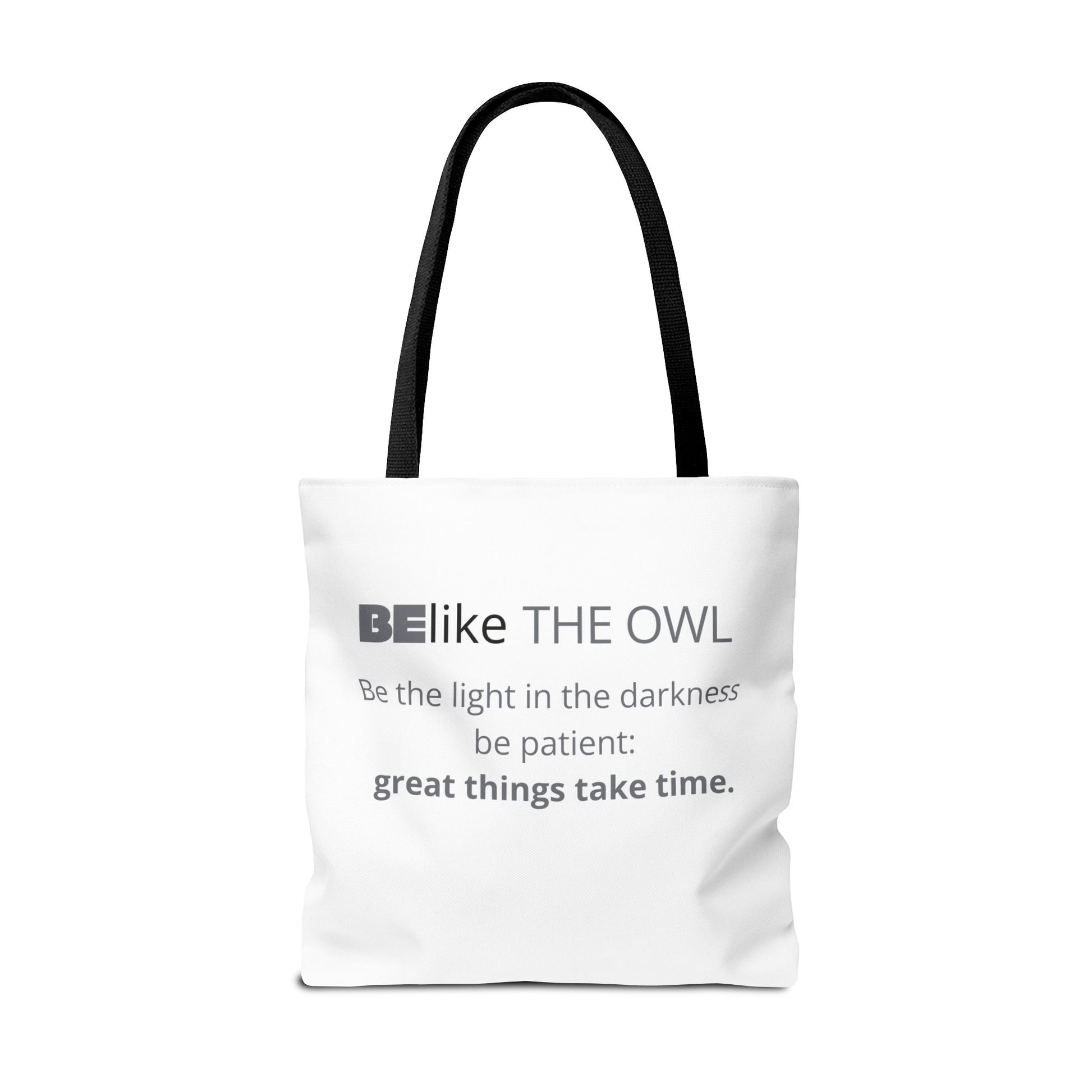 BElike the Owl Tote Bag | Patience & Purpose On the Go | BElike.store