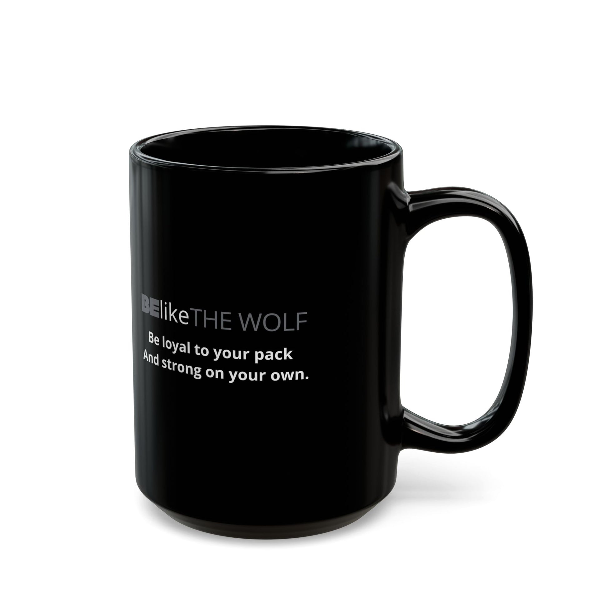 BElike the Wolf Black Ceramic Mug | Inspirational Animal Spirit Mug | BElike.store