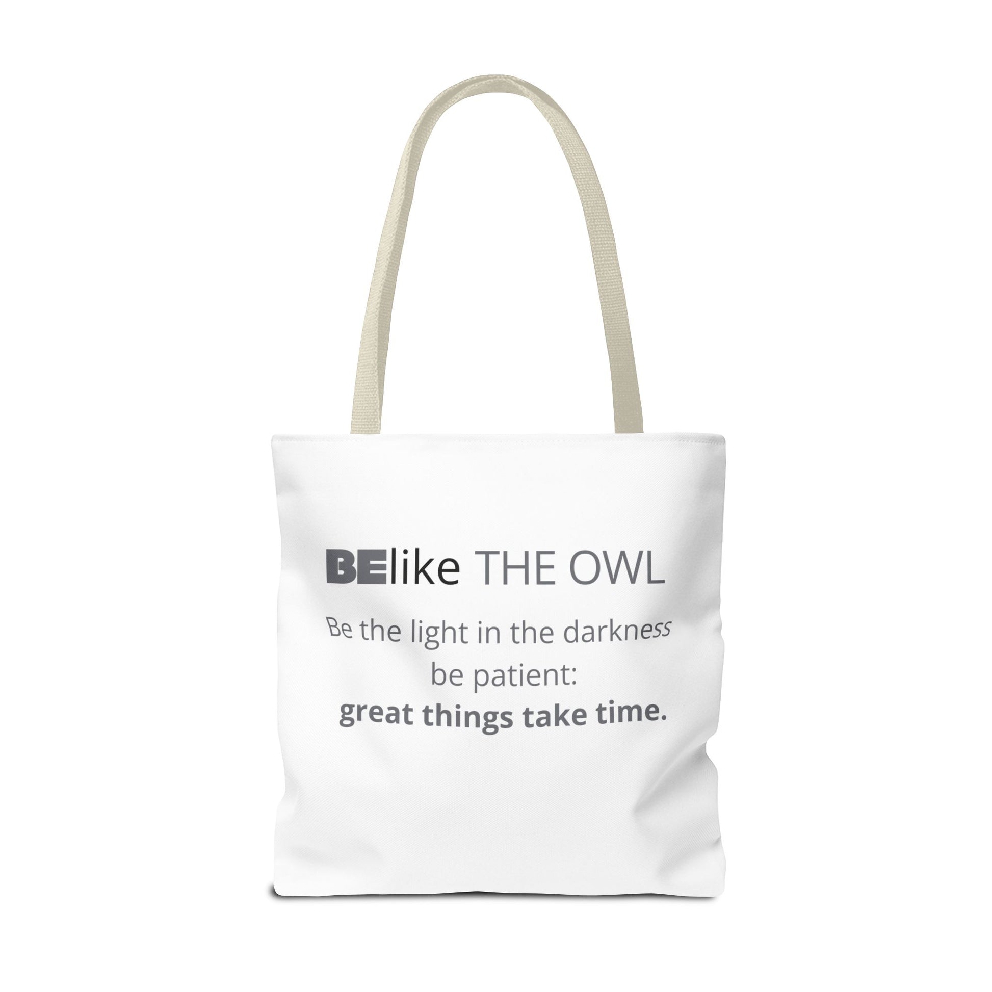 BElike the Owl Tote Bag | Patience & Purpose On the Go | BElike.store