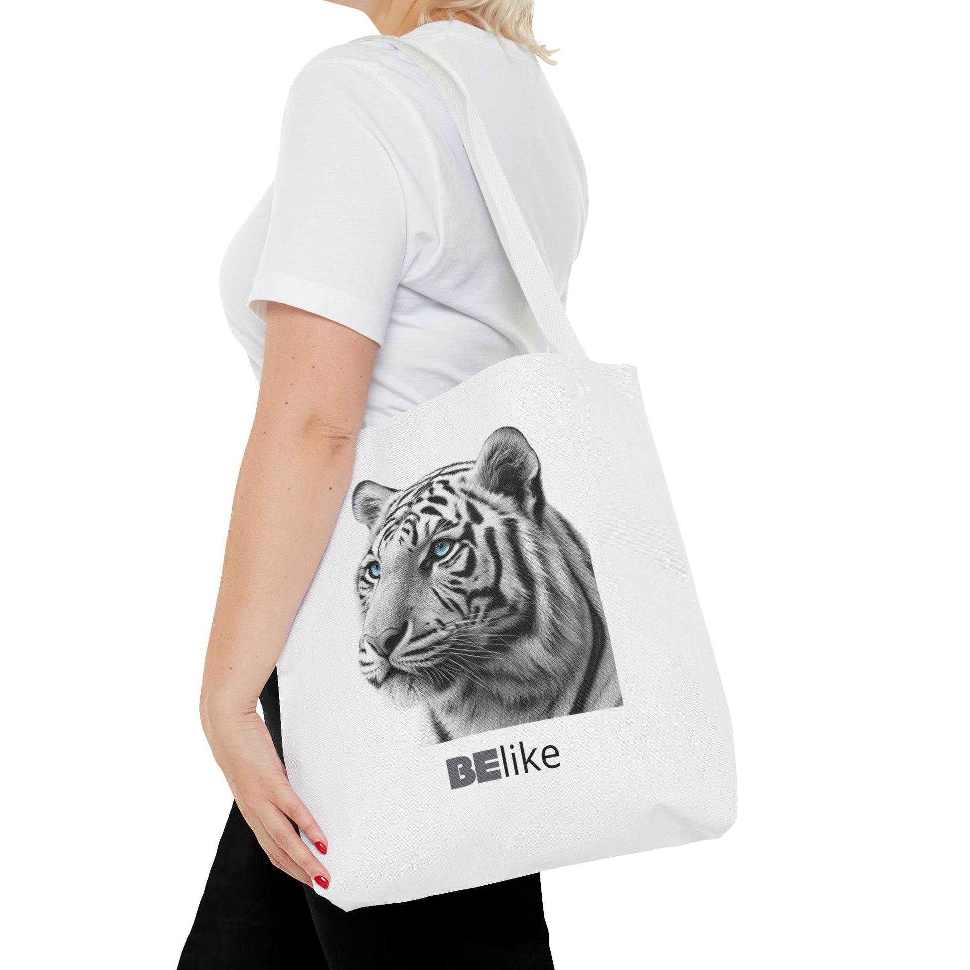 BElike the White Tiger Tote Bag | Independent & Strong | BElike.store