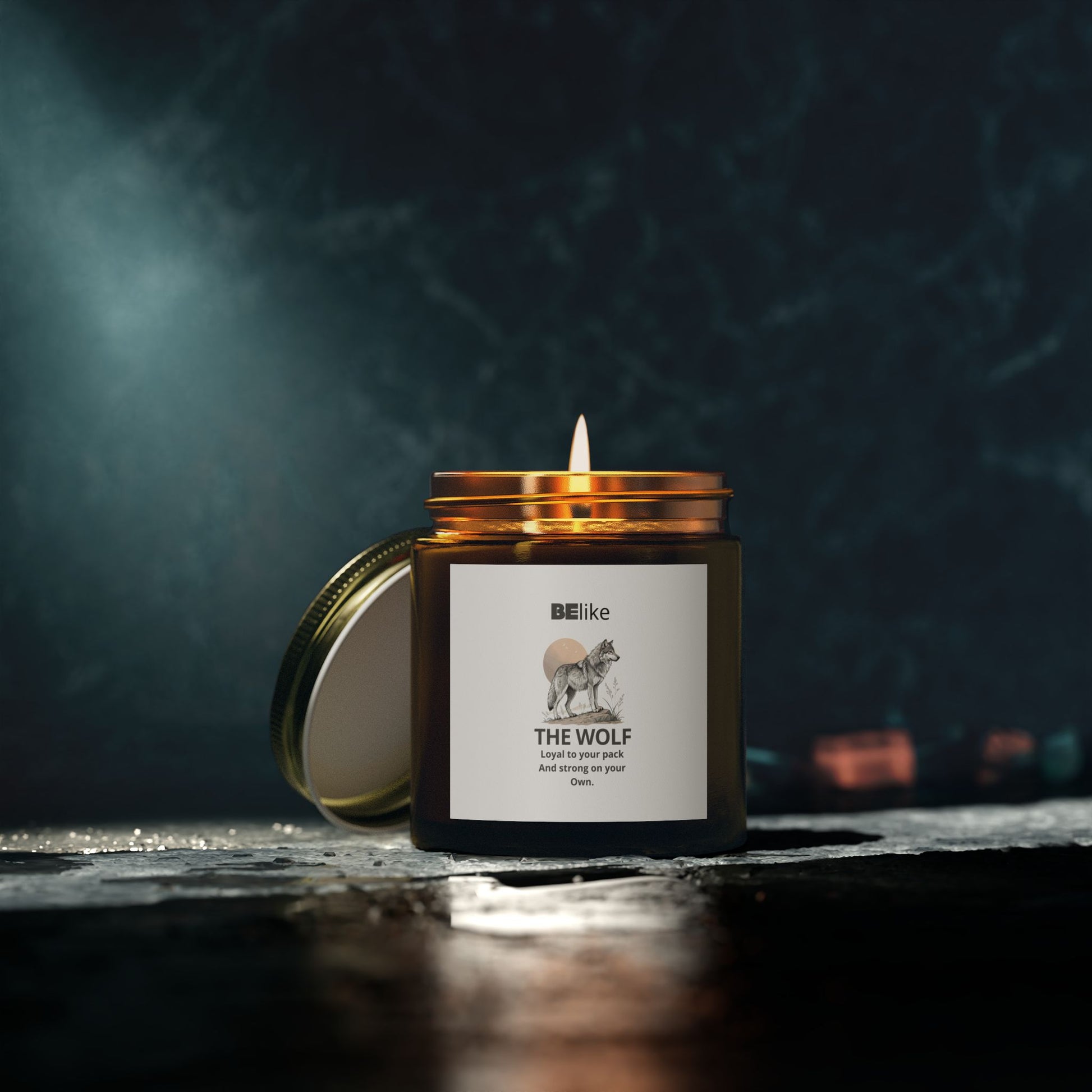 BElike The Wolf Scented Candle - Coconut Apricot Wax (4oz, 9oz)