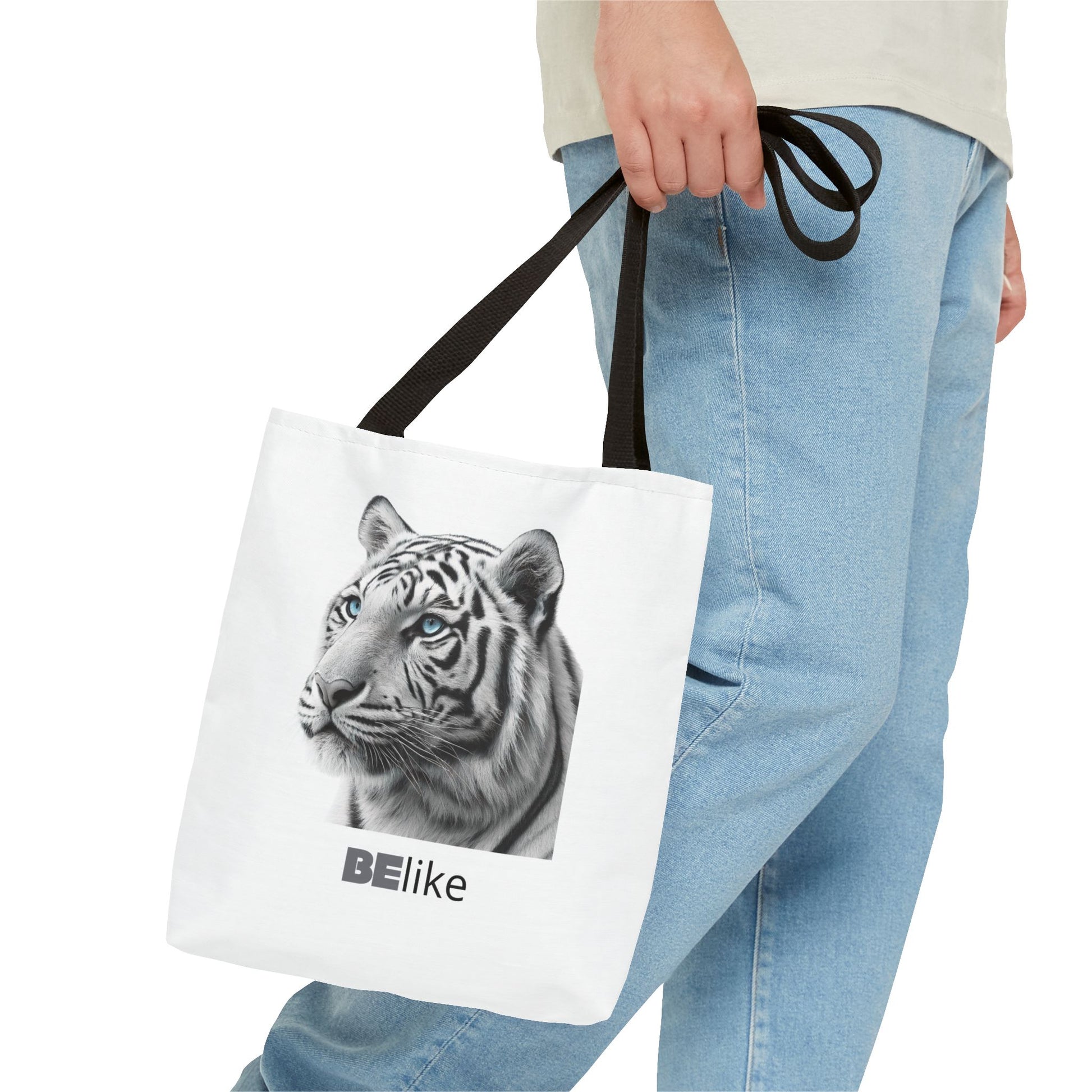 BElike the White Tiger Tote Bag | Independent & Strong | BElike.store