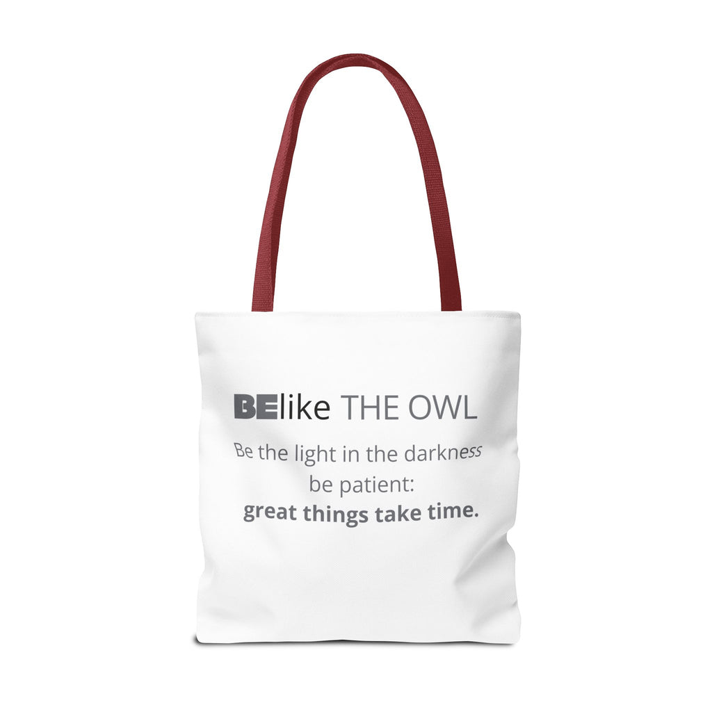 BElike the Owl Tote Bag | Patience & Purpose On the Go | BElike.store