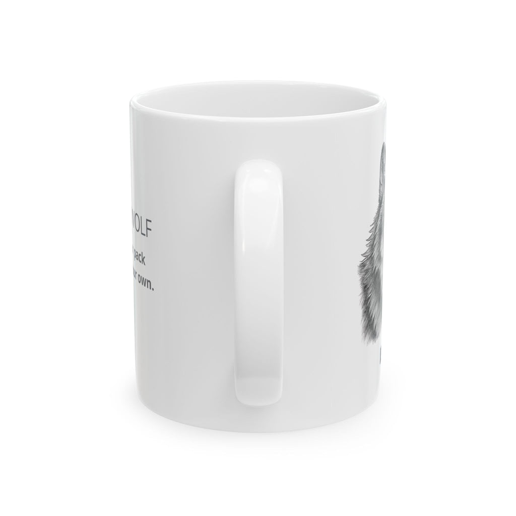 BElike the Wolf White Ceramic Mug | Inspirational Spirit Animal Mug | BElike.store