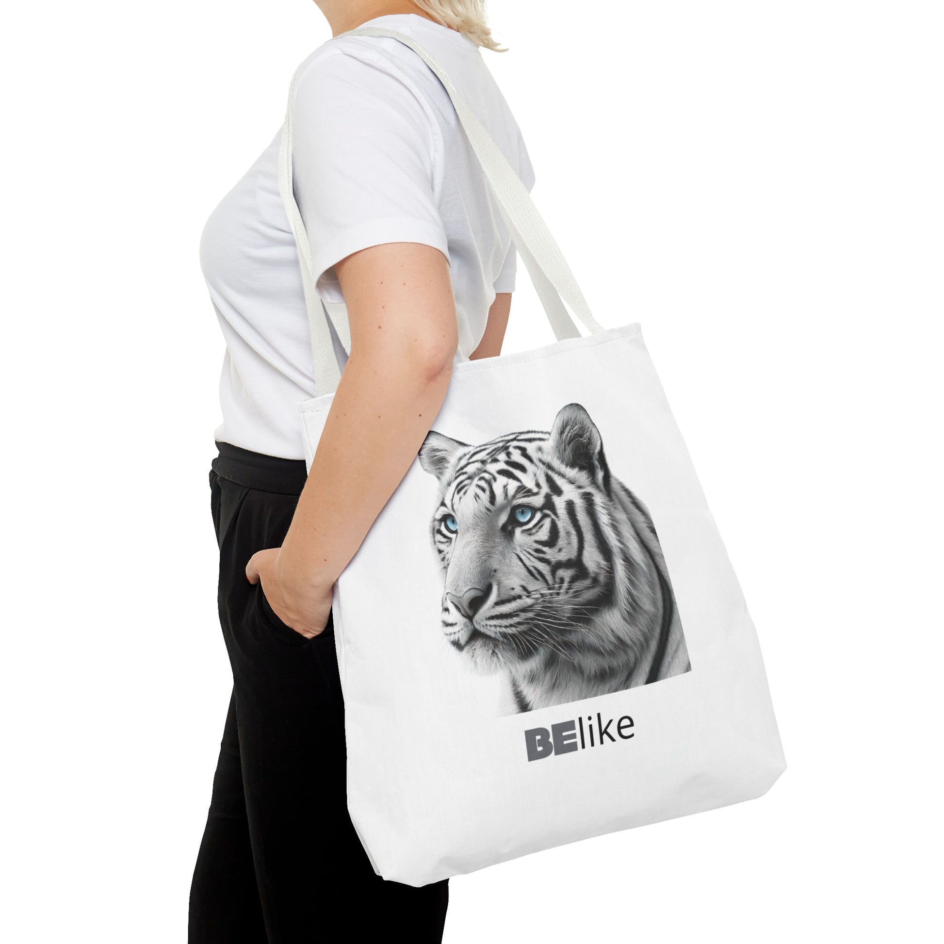 BElike the White Tiger Tote Bag | Independent & Strong | BElike.store