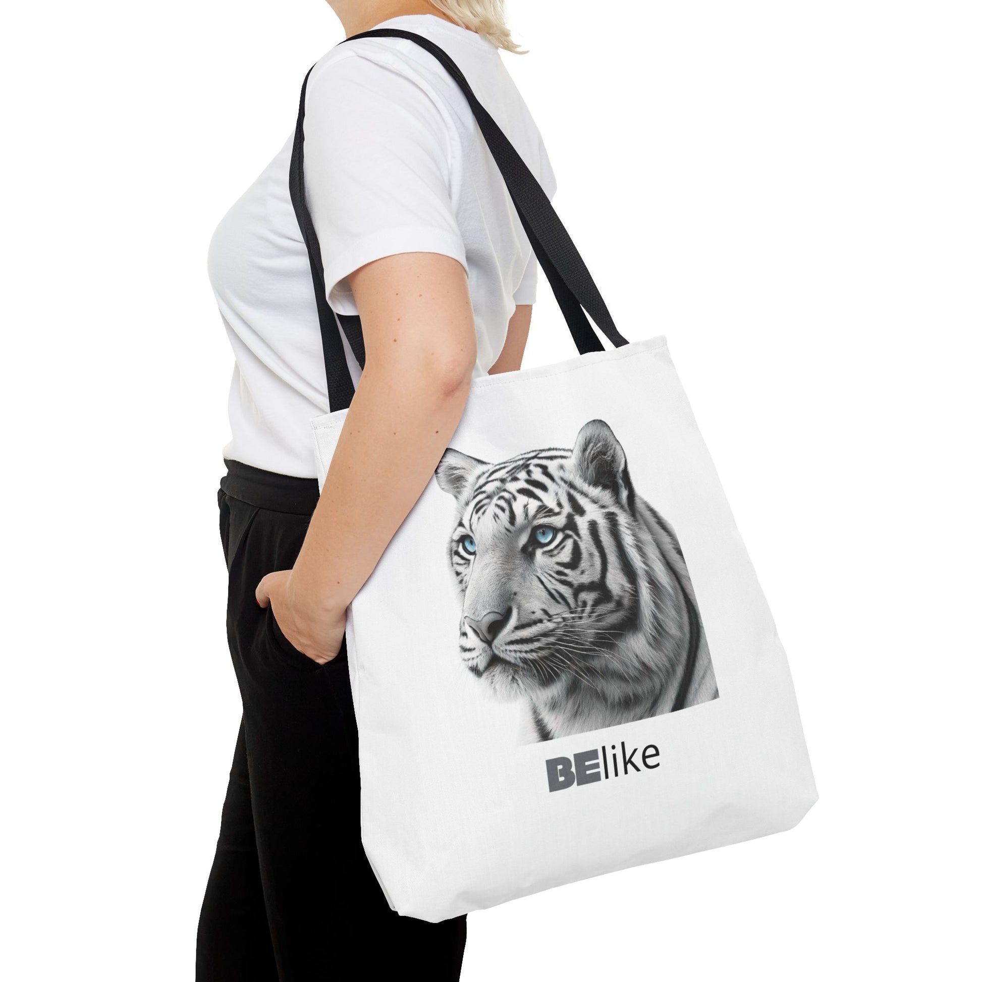 BElike the White Tiger Tote Bag | Independent & Strong | BElike.store