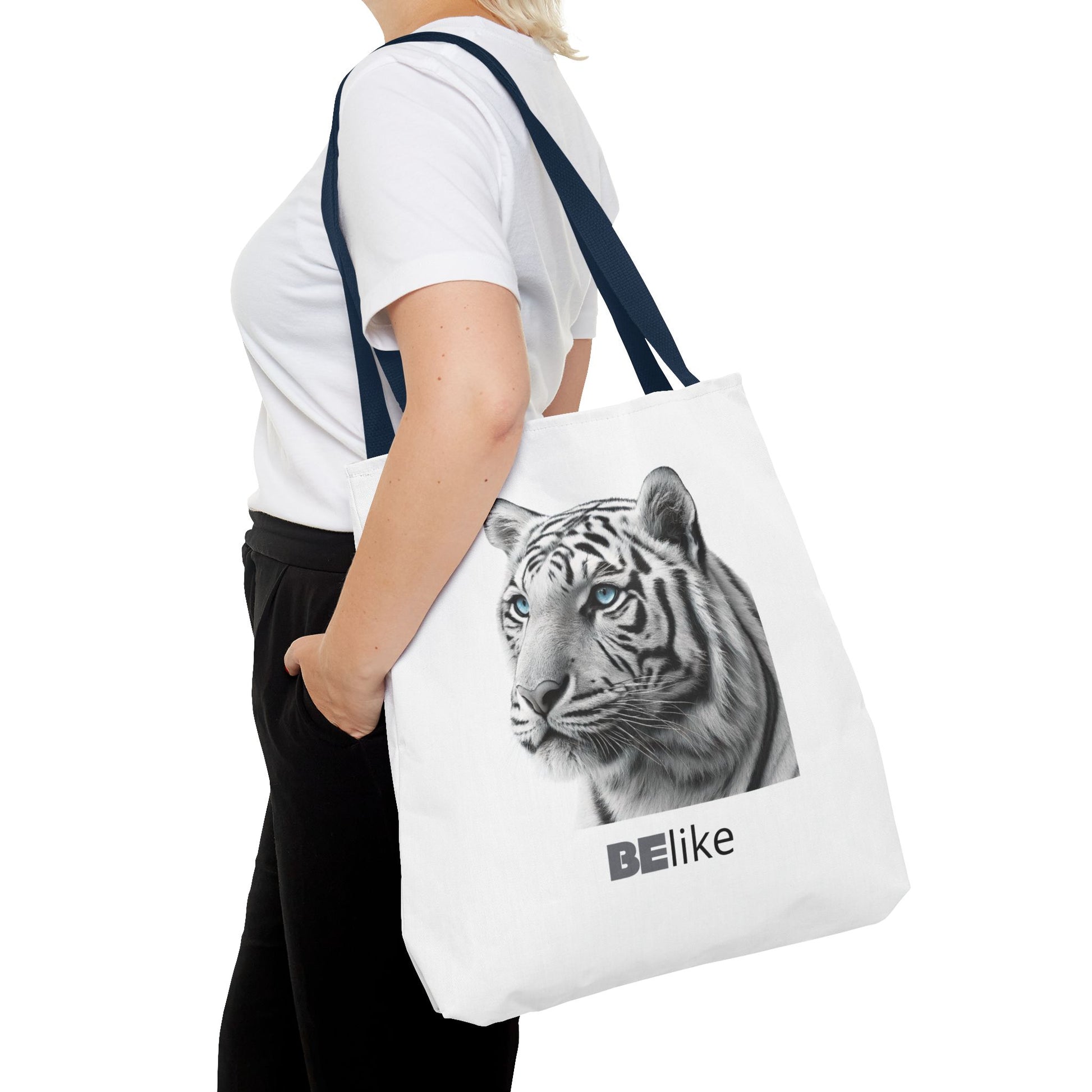 BElike the White Tiger Tote Bag | Independent & Strong | BElike.store