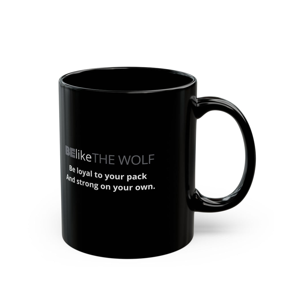 BElike the Wolf Black Ceramic Mug | Inspirational Animal Spirit Mug | BElike.store