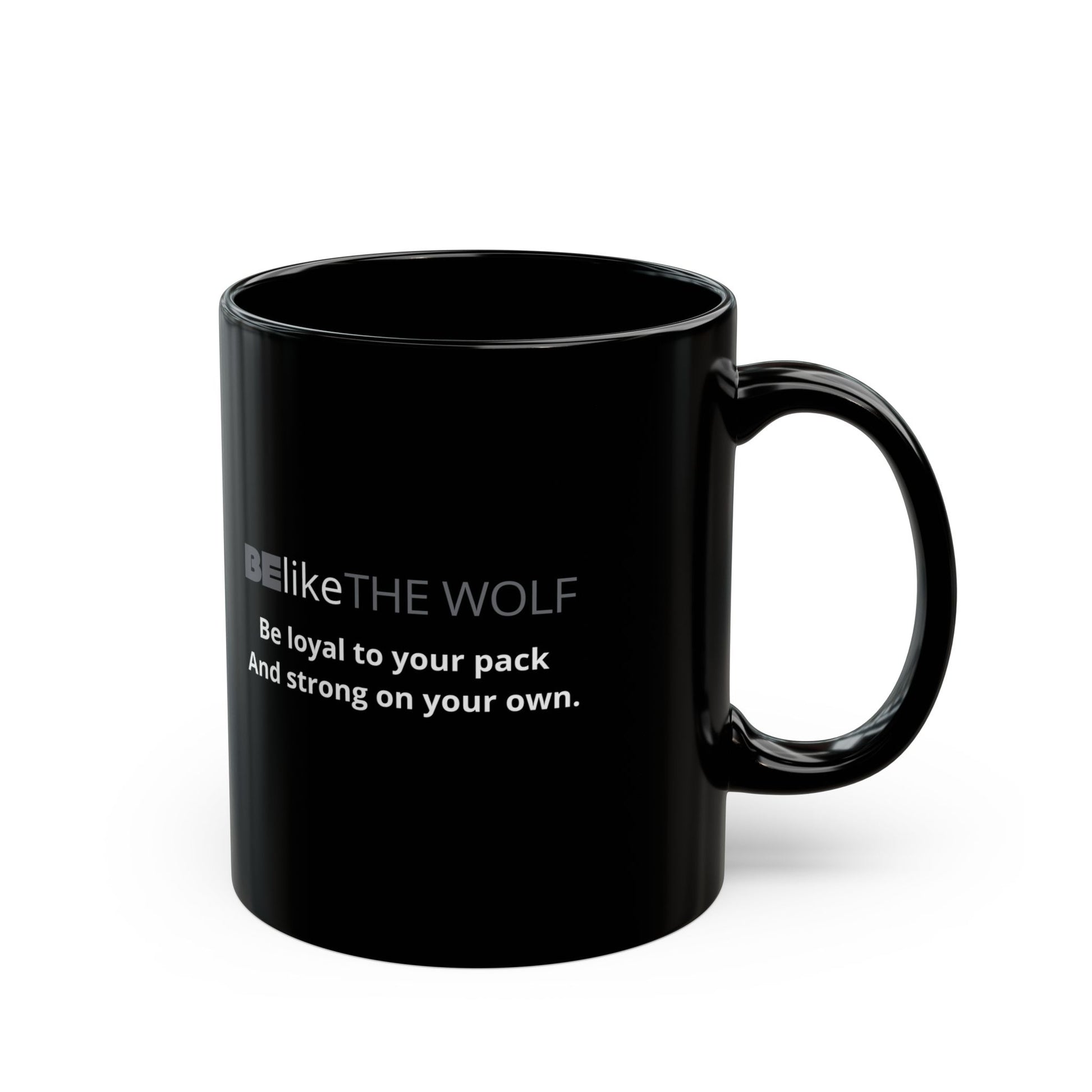 BElike the Wolf Black Ceramic Mug | Inspirational Animal Spirit Mug | BElike.store