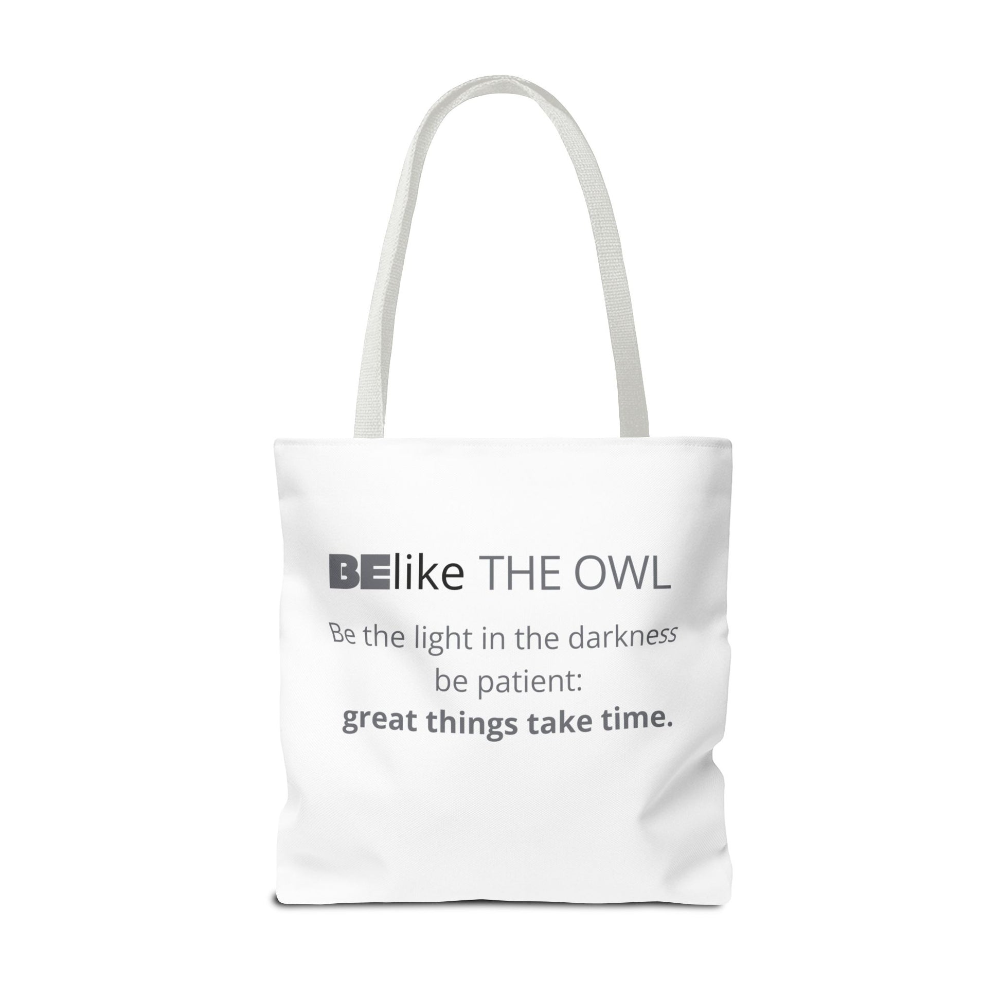 BElike the Owl Tote Bag | Patience & Purpose On the Go | BElike.store
