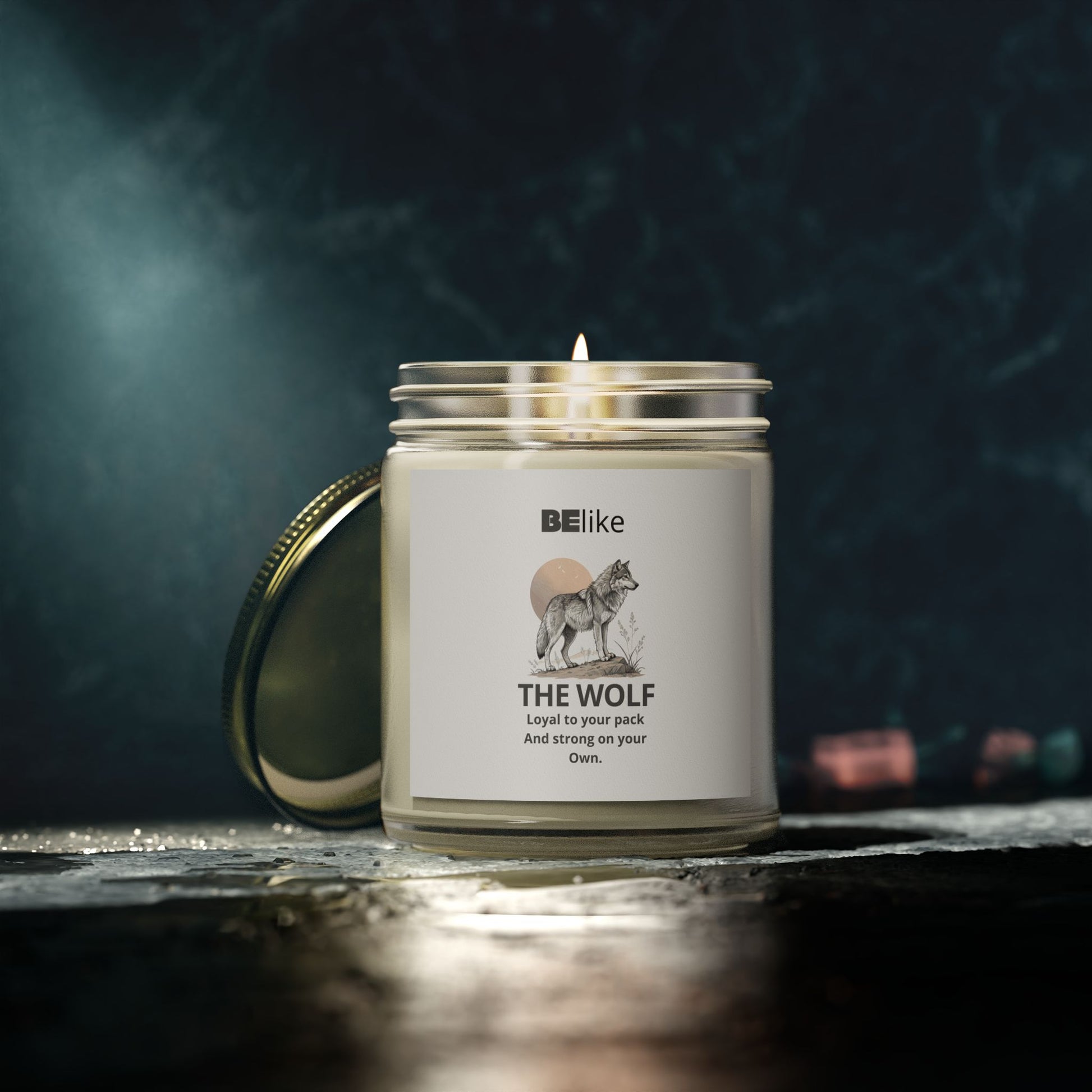 BElike The Wolf Scented Candle - Coconut Apricot Wax (4oz, 9oz)