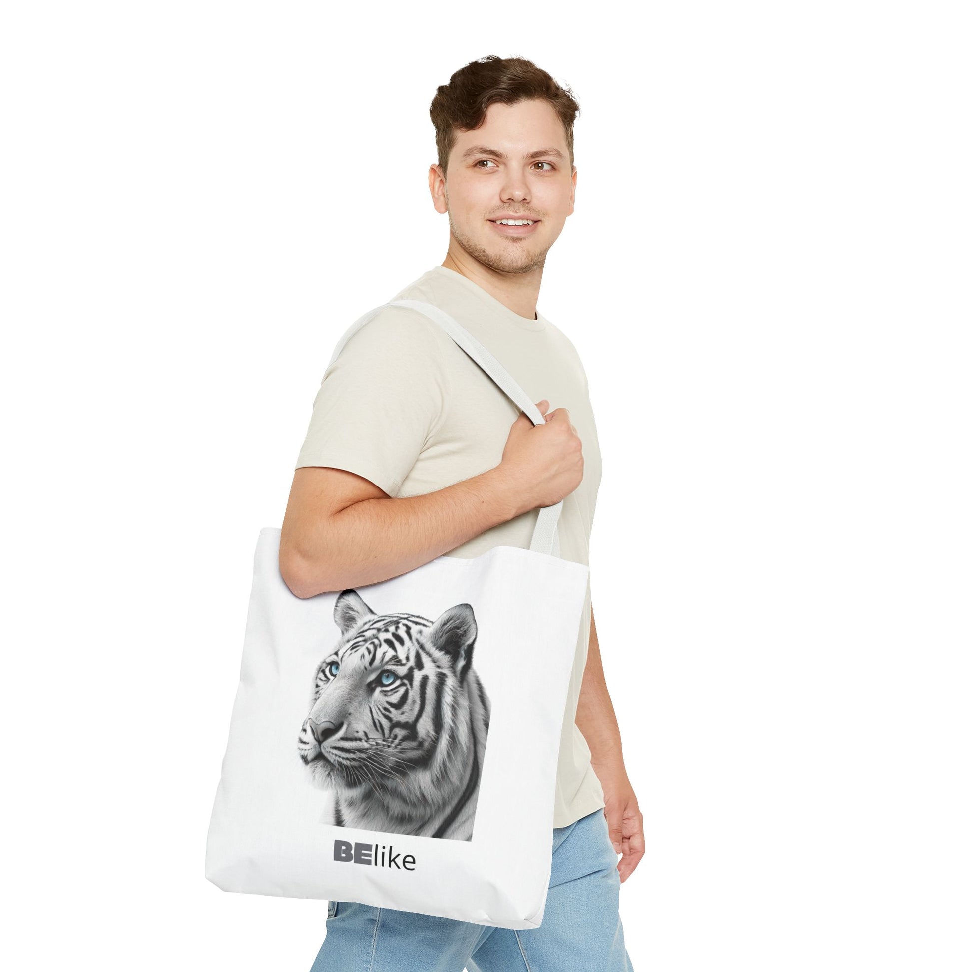 BElike the White Tiger Tote Bag | Independent & Strong | BElike.store
