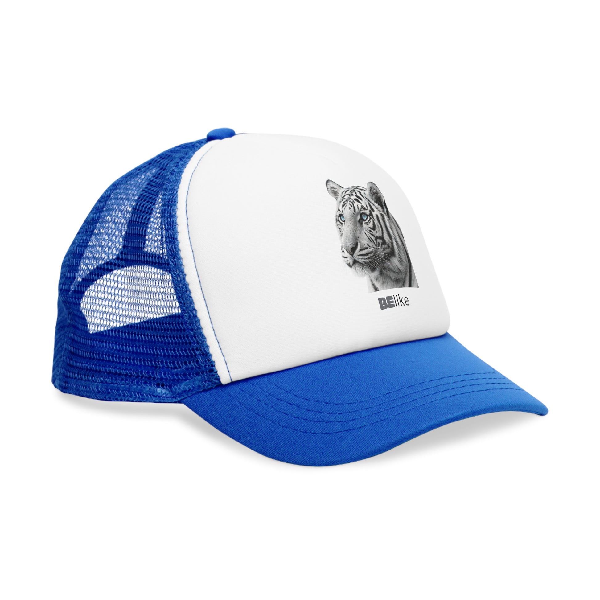 BElike the White Tiger Trucker Cap | Lead with Quiet Strength | BElike.store