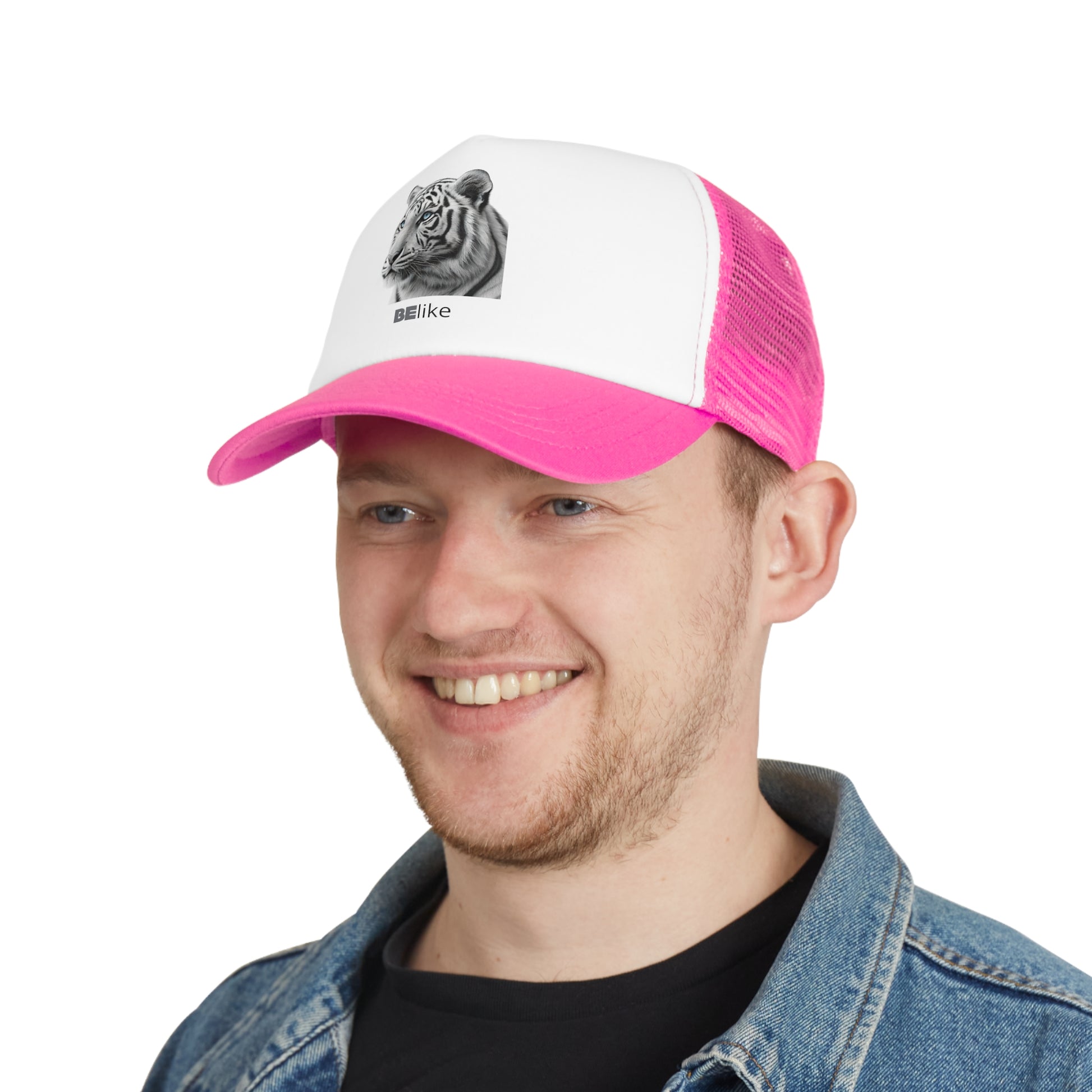 BElike the White Tiger Trucker Cap | Lead with Quiet Strength | BElike.store