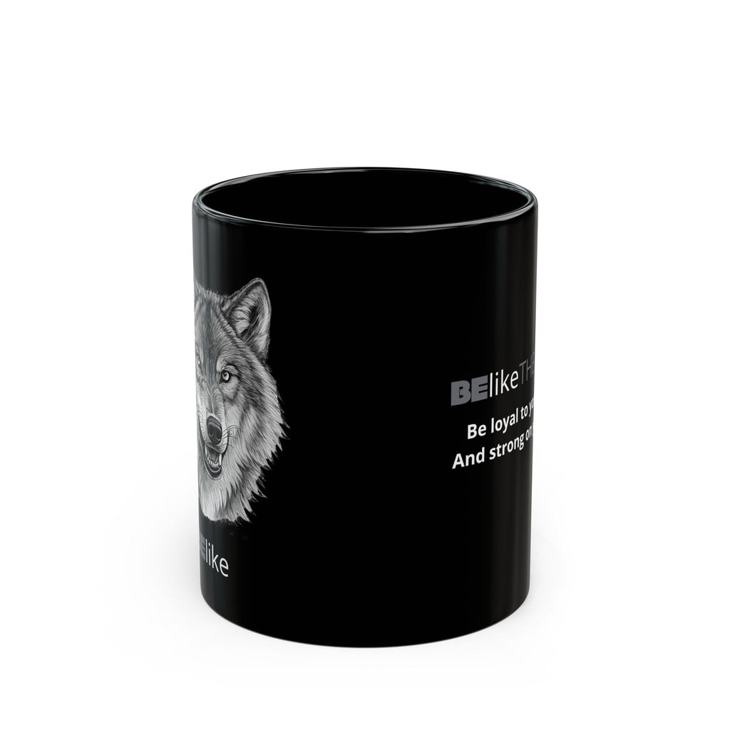 BElike the Wolf Black Ceramic Mug | Inspirational Animal Spirit Mug | BElike.store