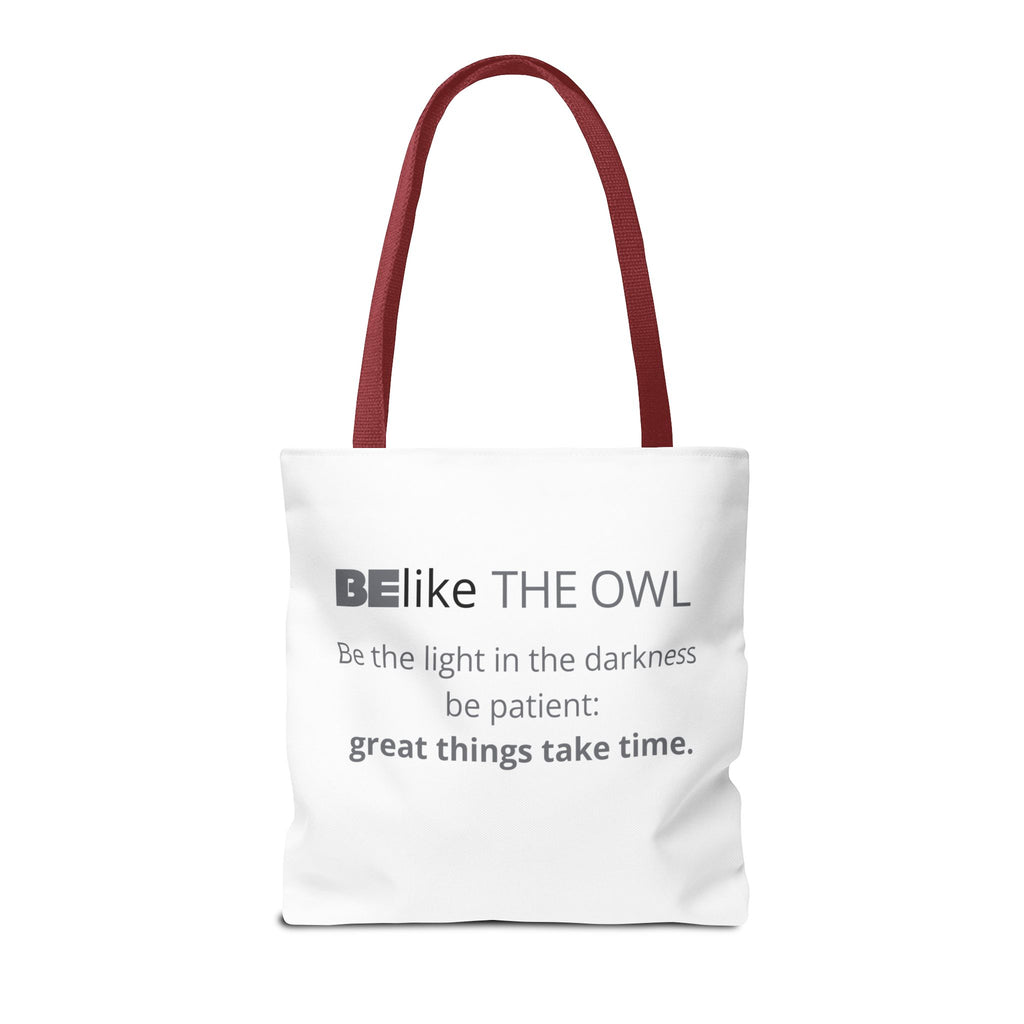 BElike the Owl Tote Bag | Patience & Purpose On the Go | BElike.store