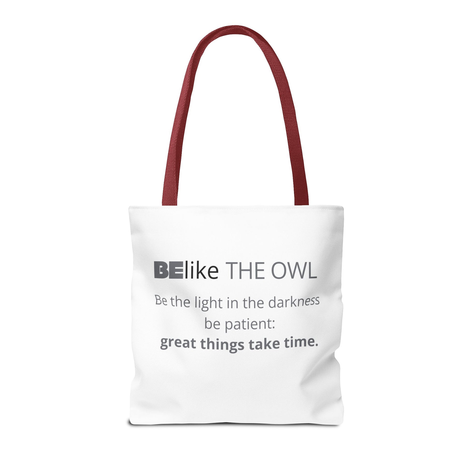 BElike the Owl Tote Bag | Patience & Purpose On the Go | BElike.store