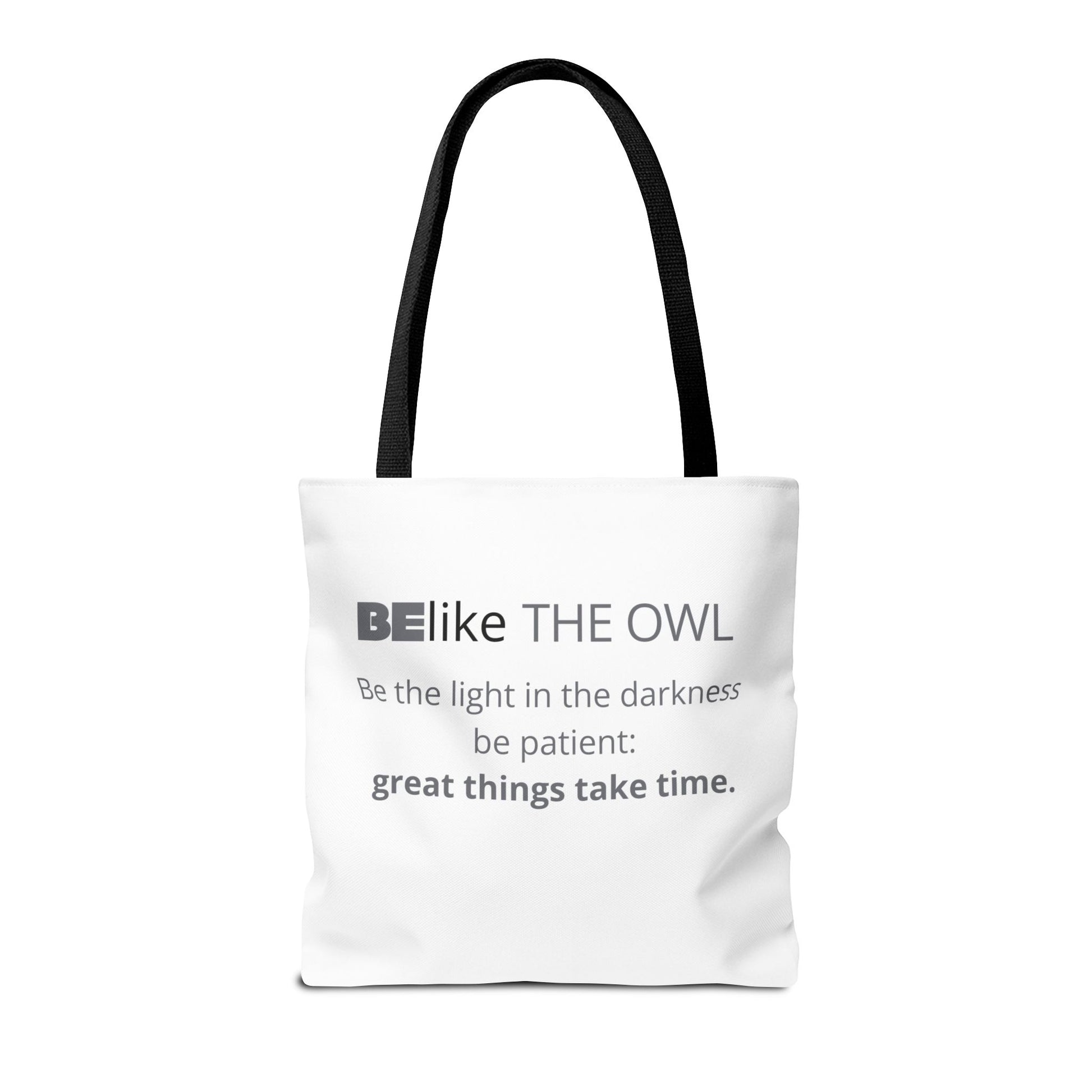 BElike the Owl Tote Bag | Patience & Purpose On the Go | BElike.store