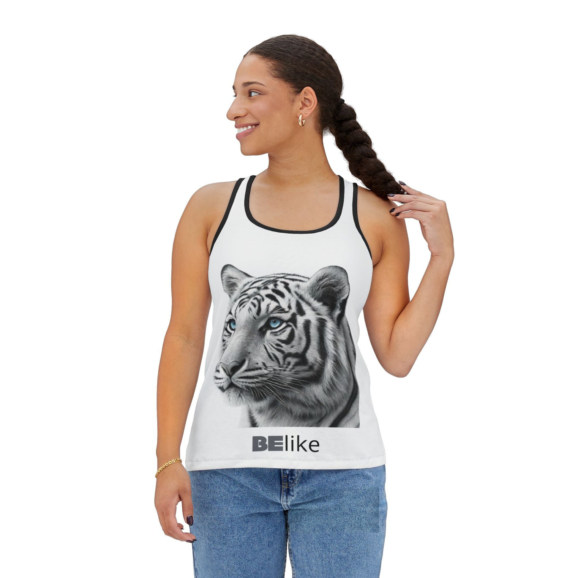 BElike the White Tiger Women’s Tank Top | Strength in Silence | BElike.store