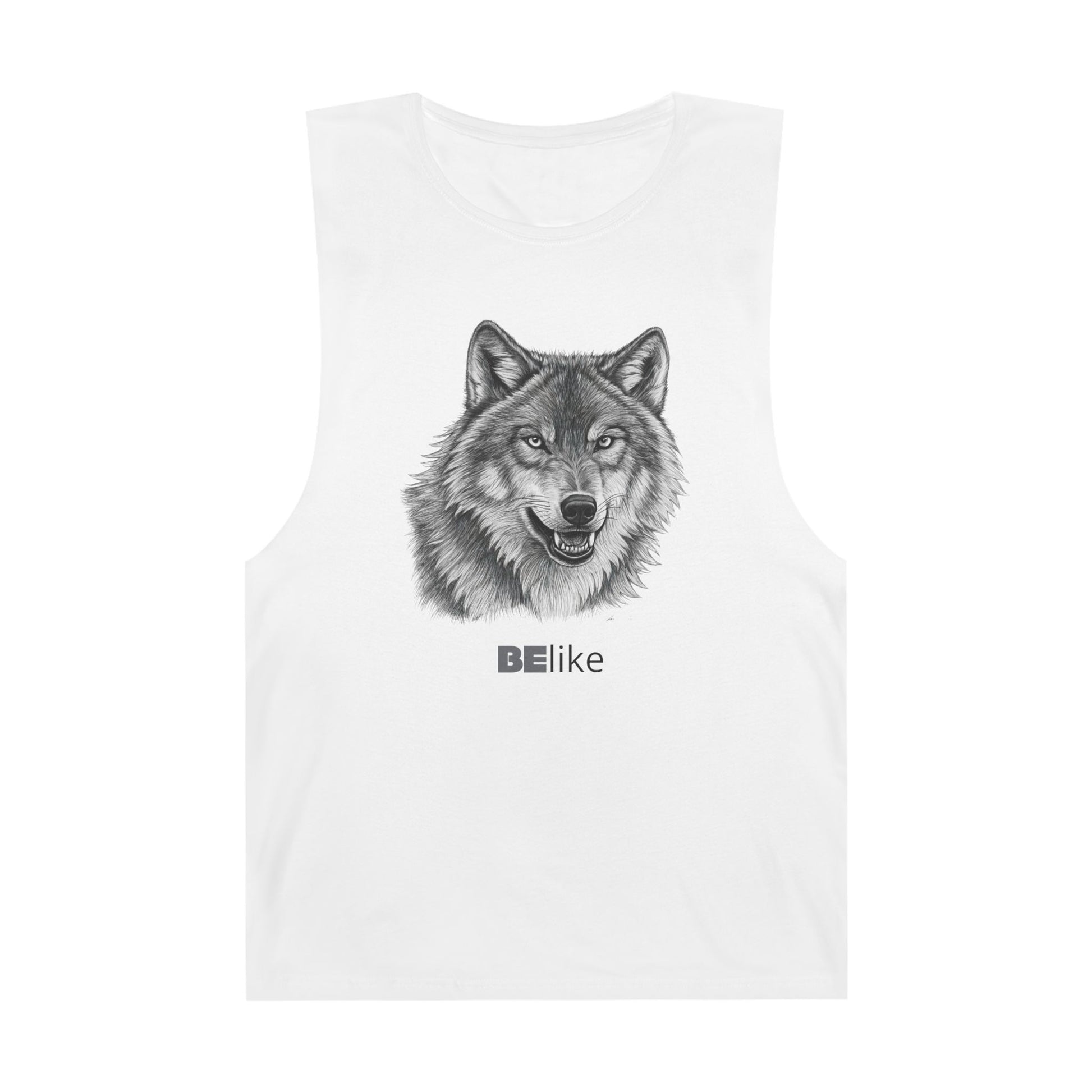 BElike the Wolf White Tank Top | Minimalist Spirit Animal Apparel | BElike.store