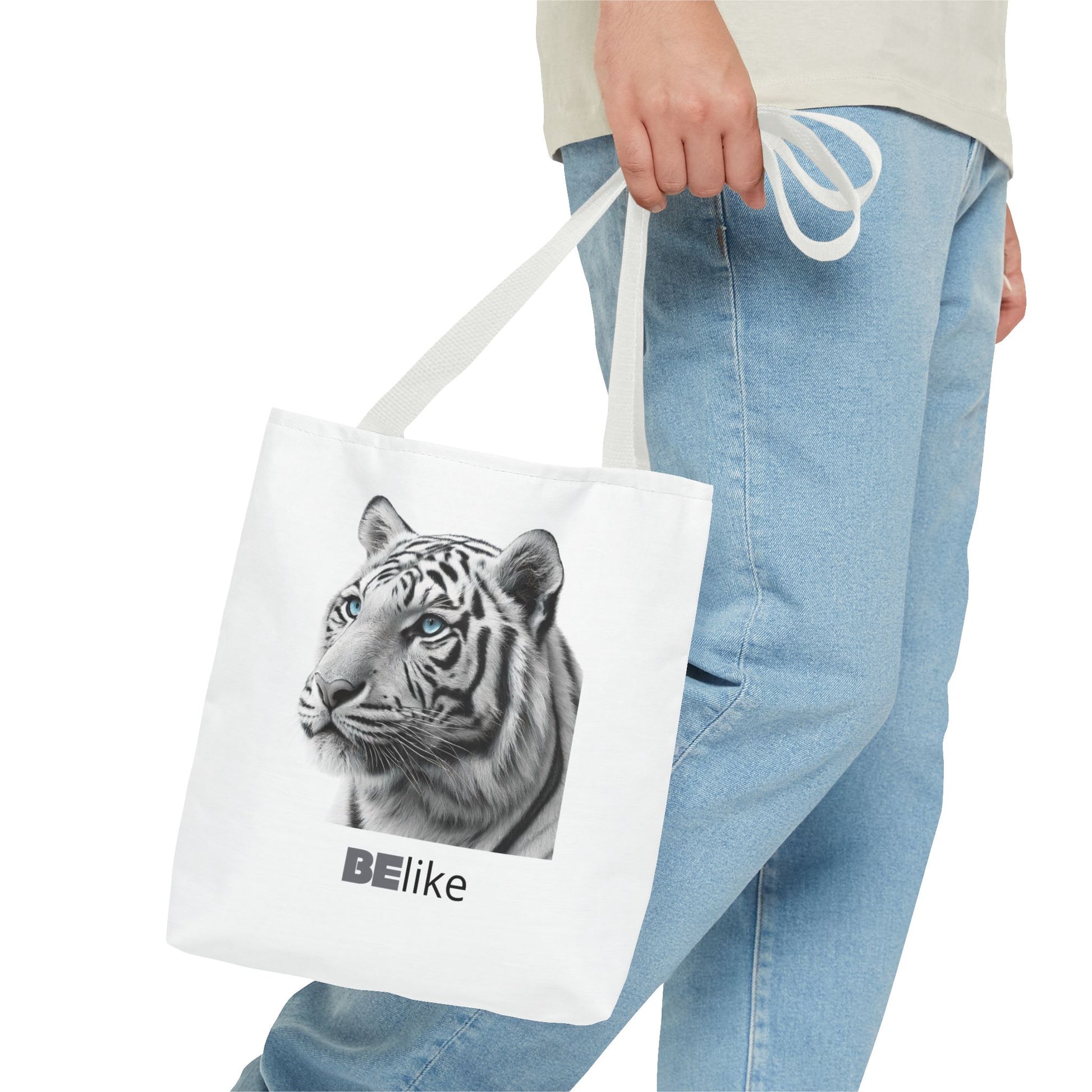 BElike the White Tiger Tote Bag | Independent & Strong | BElike.store