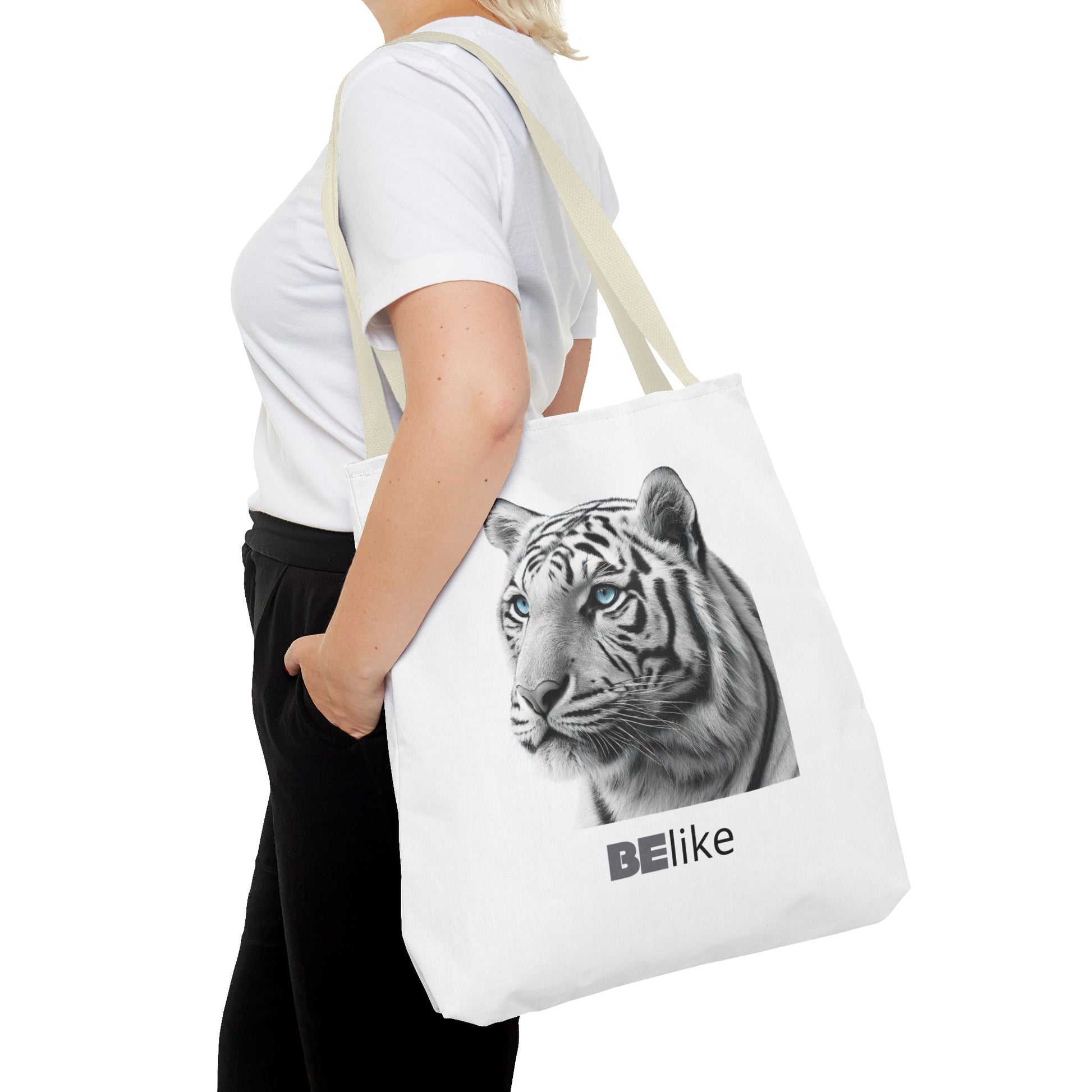 BElike the White Tiger Tote Bag | Independent & Strong | BElike.store