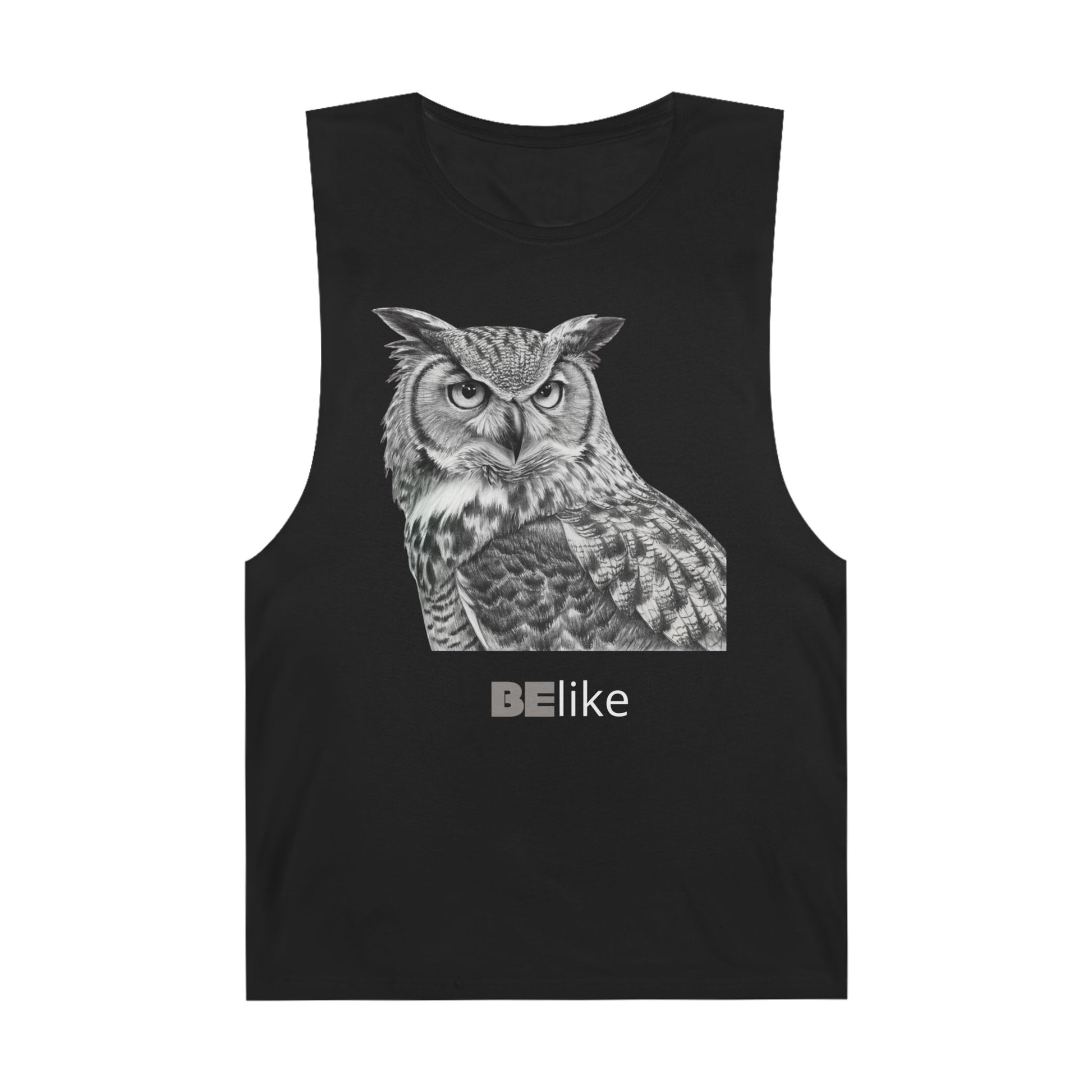 Black owl tank top with inspirational quote
