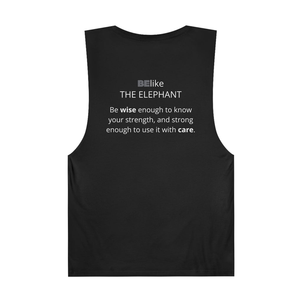 Black tank top with elephant quote