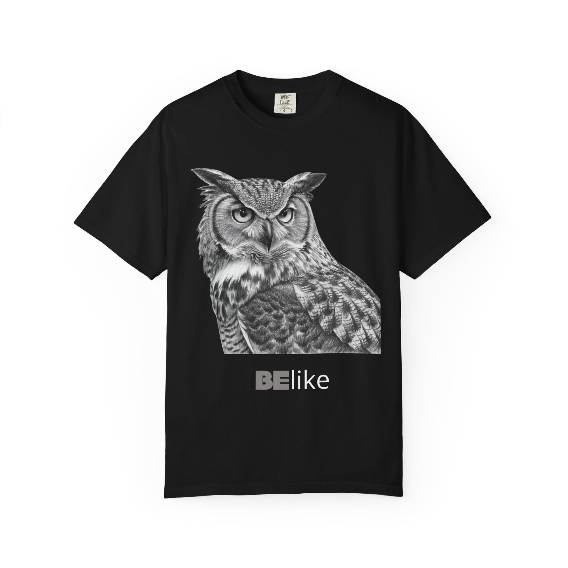 Black unisex owl shirt with motivational quote