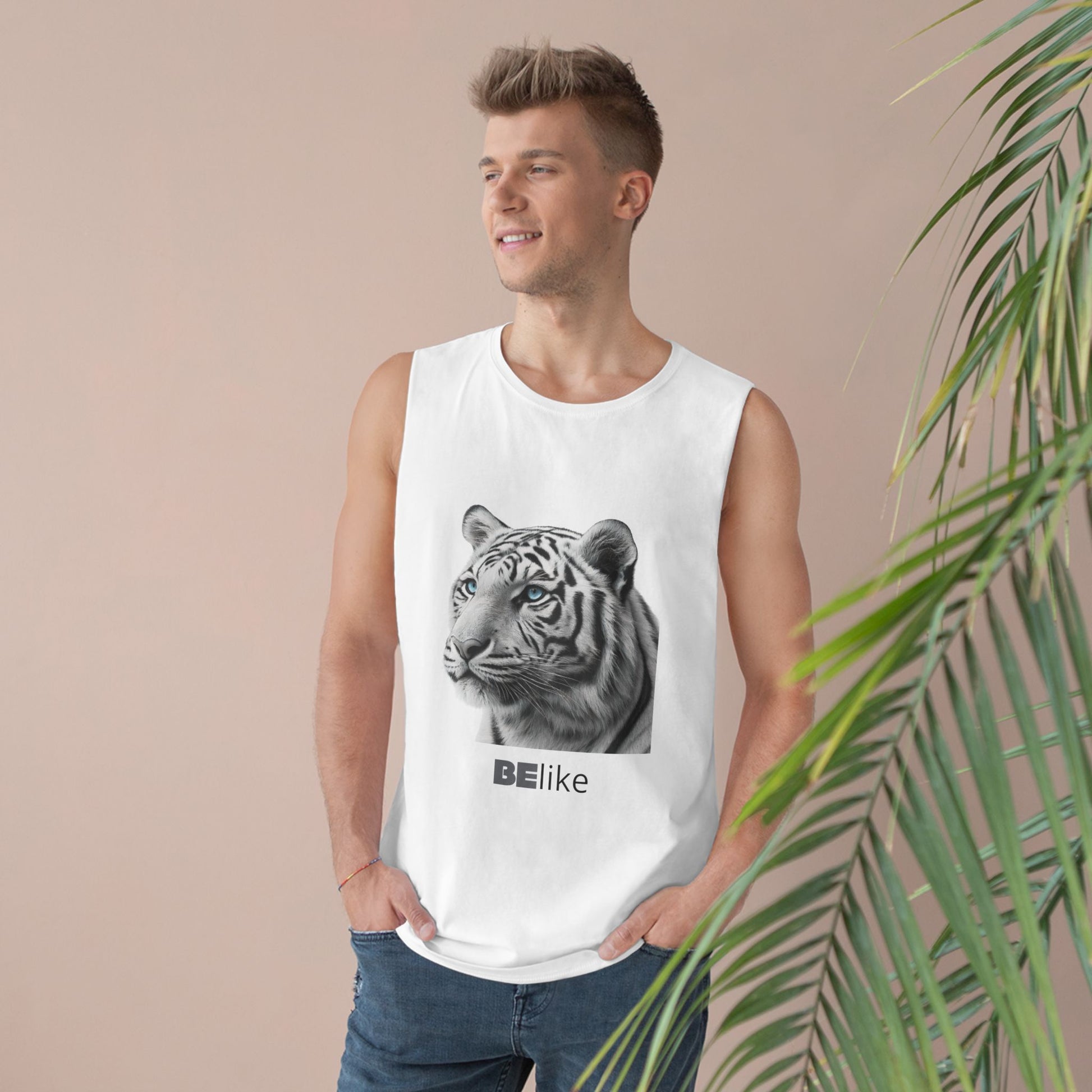 Confidence quote tank top with white tiger symbol