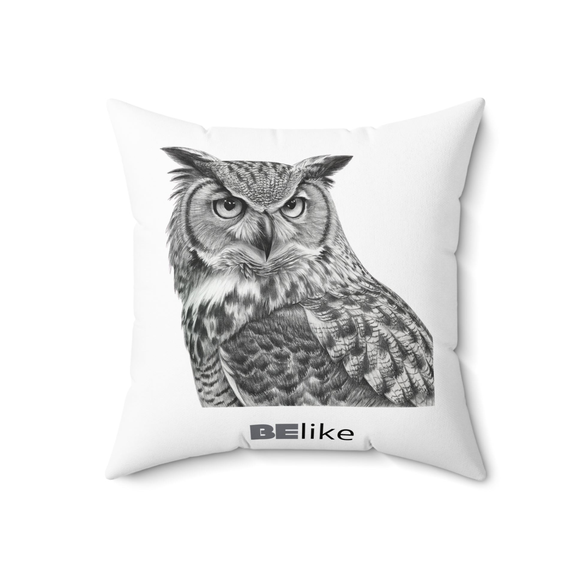 Decorative wisdom pillow with owl artwork