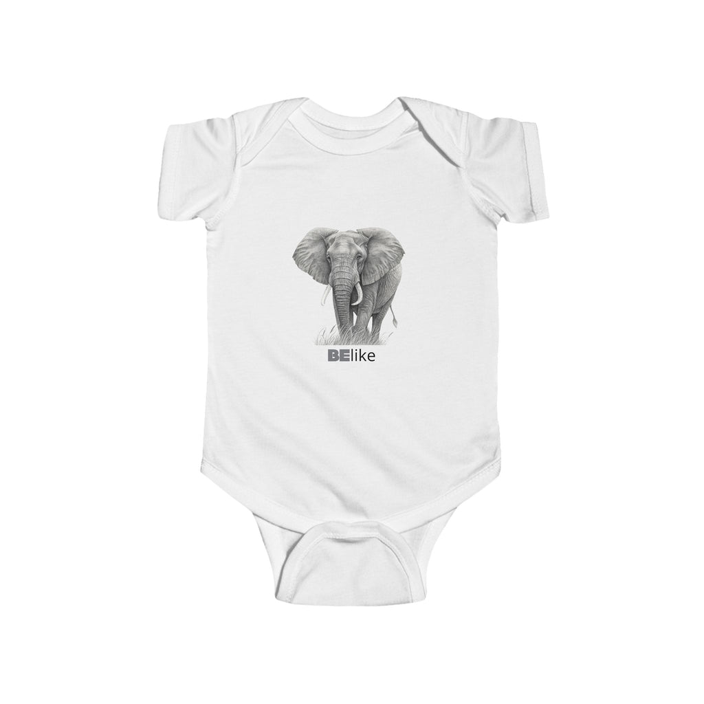 Elephant infant bodysuit with inspirational quote