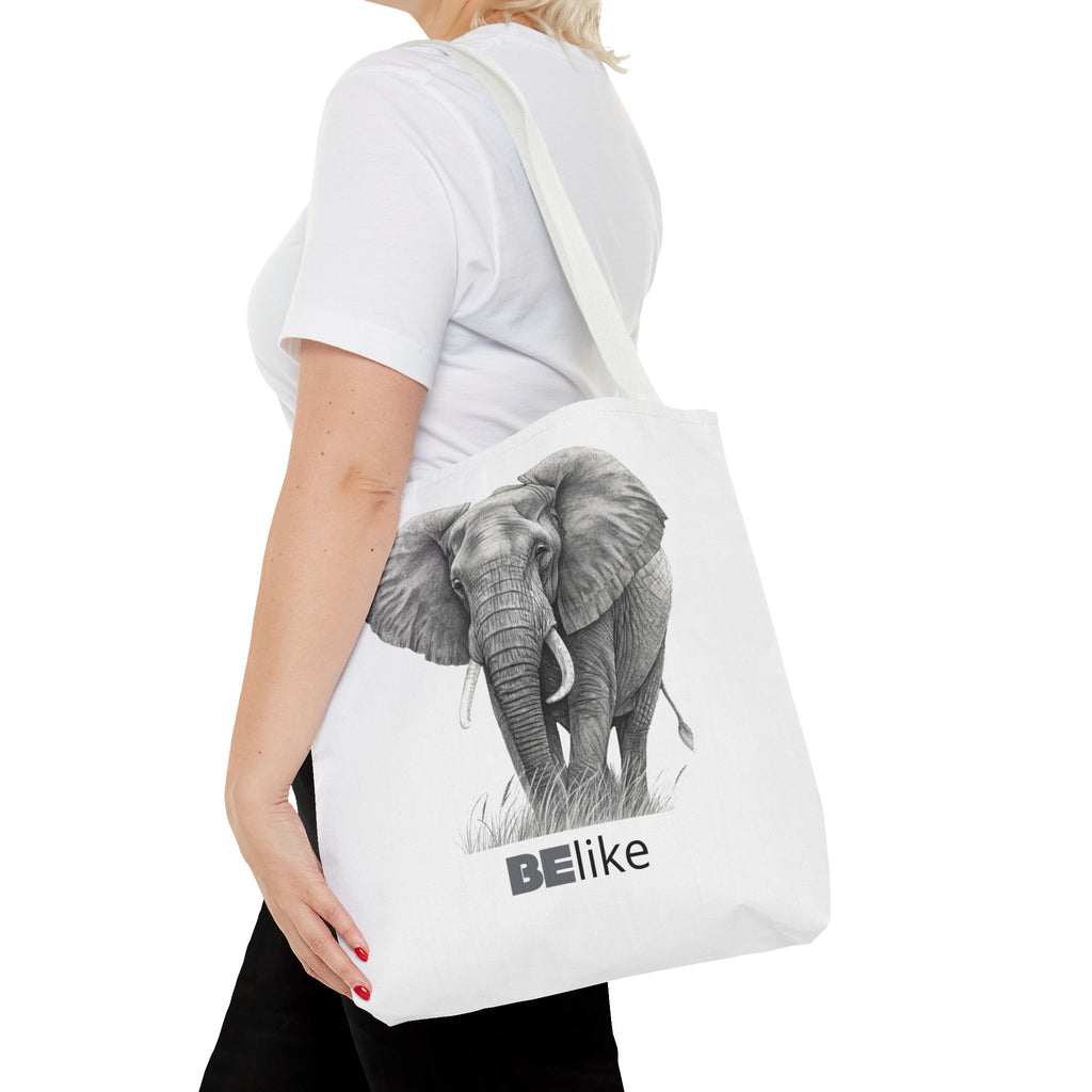 Gift white tote bag for elephant lovers