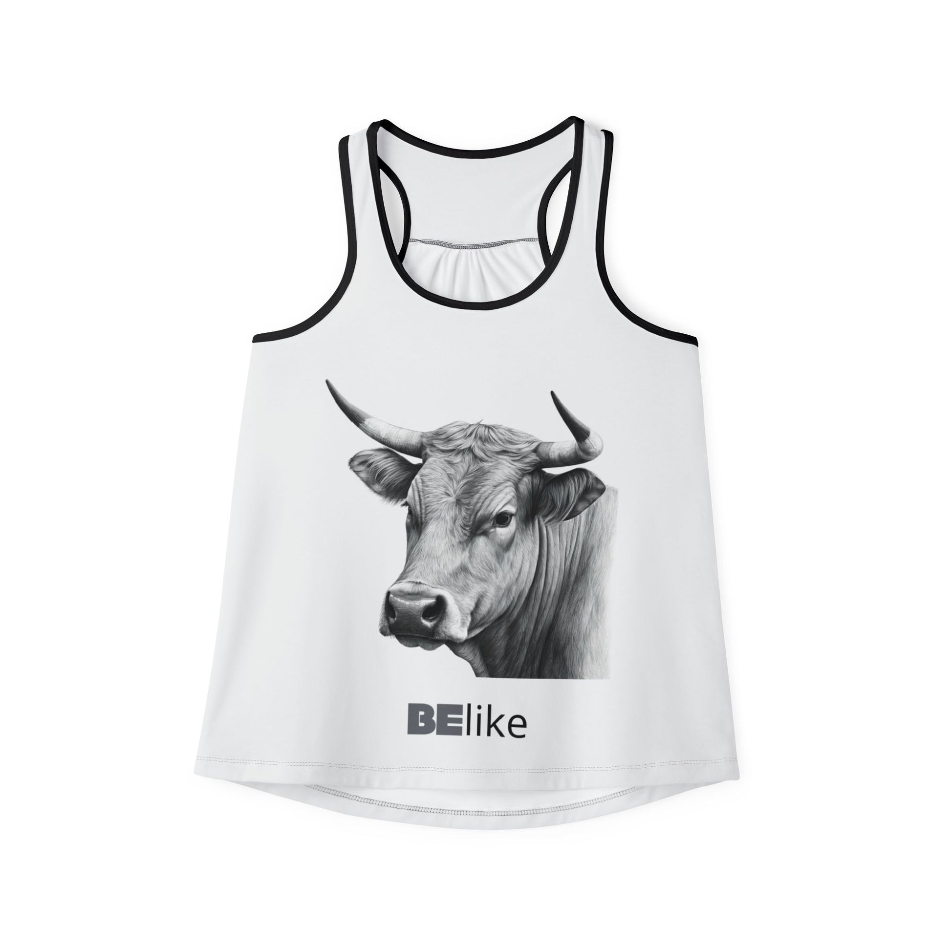 Inspirational women’s tank with bull design