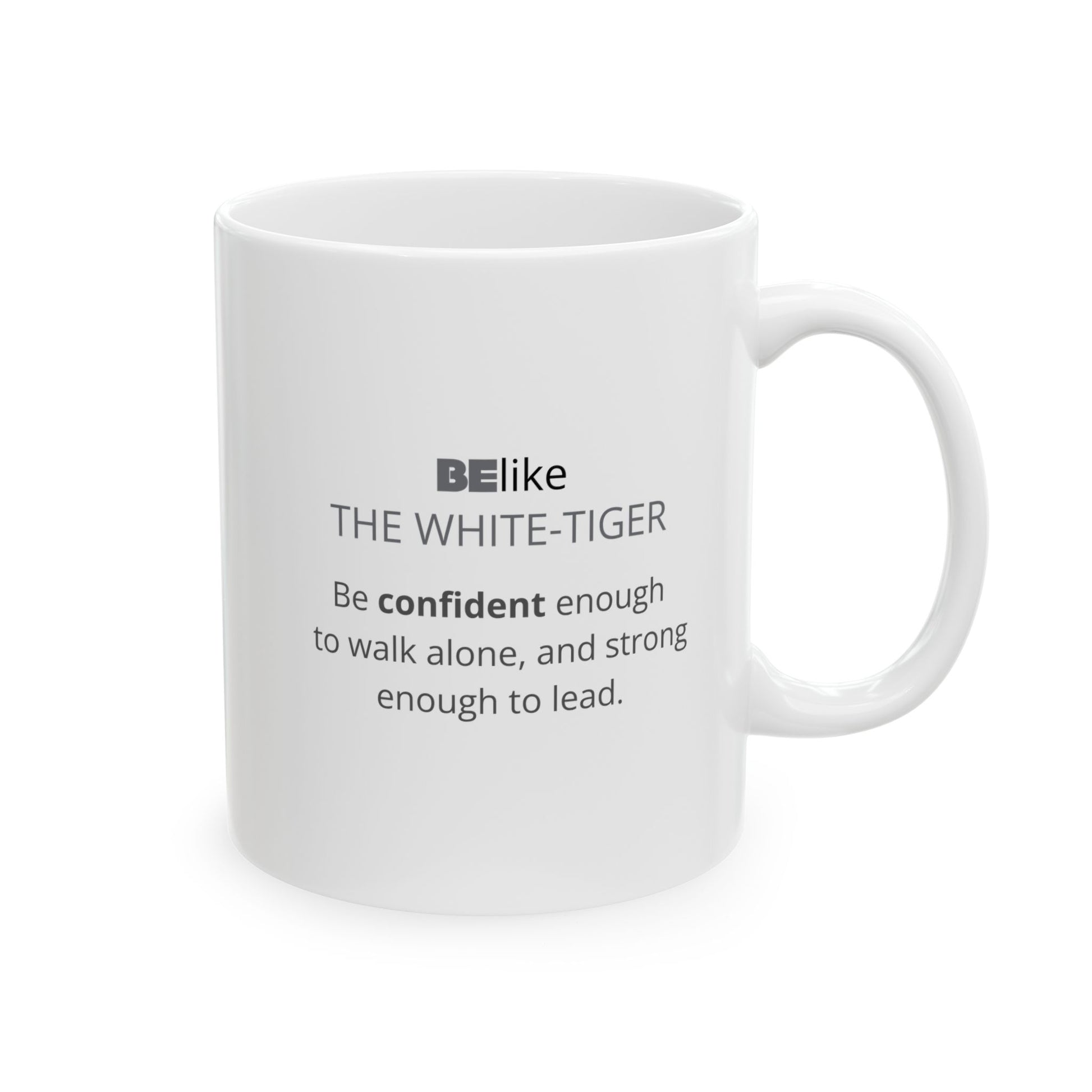 Minimalist white tiger spirit animal mug