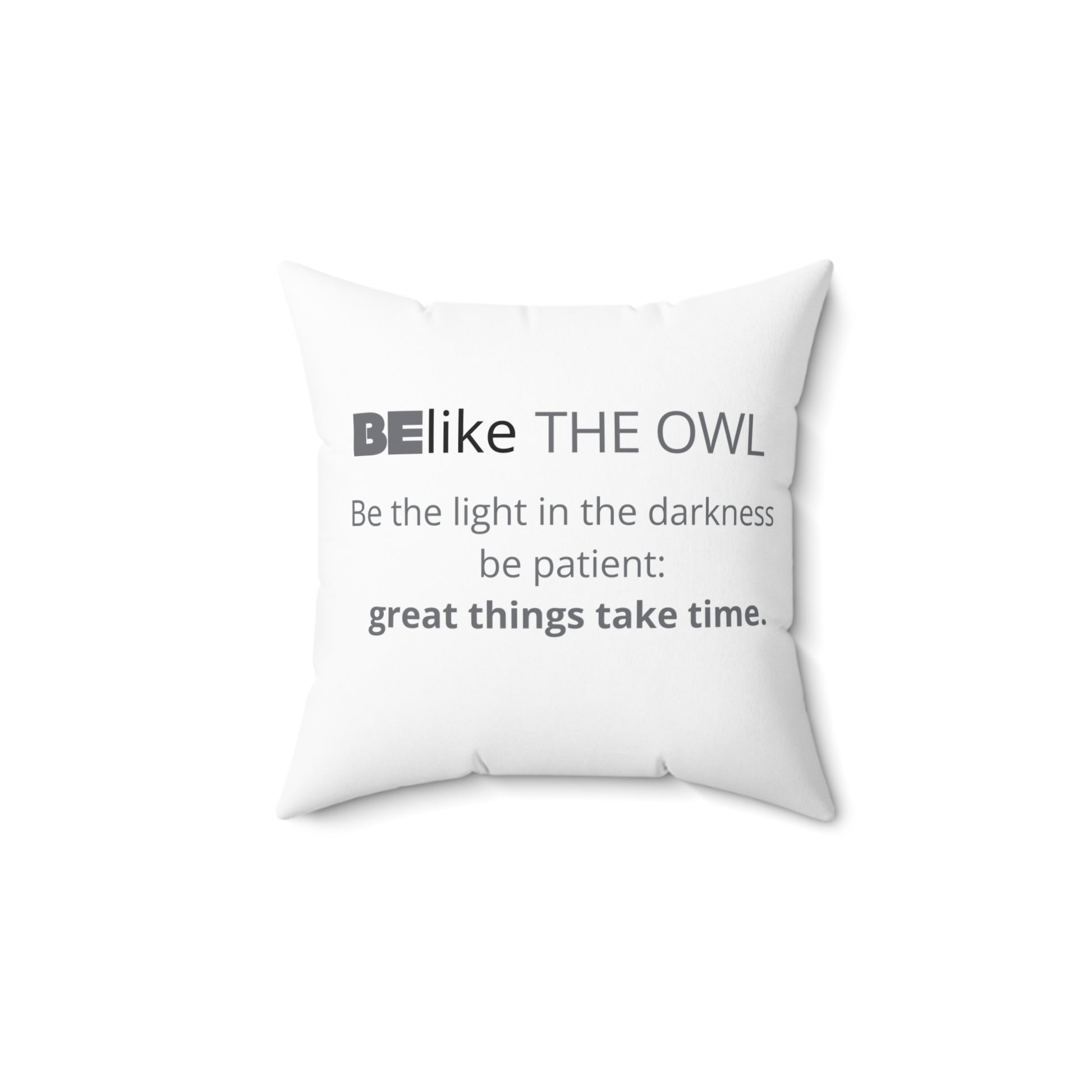 Owl gift pillow with spiritual quote