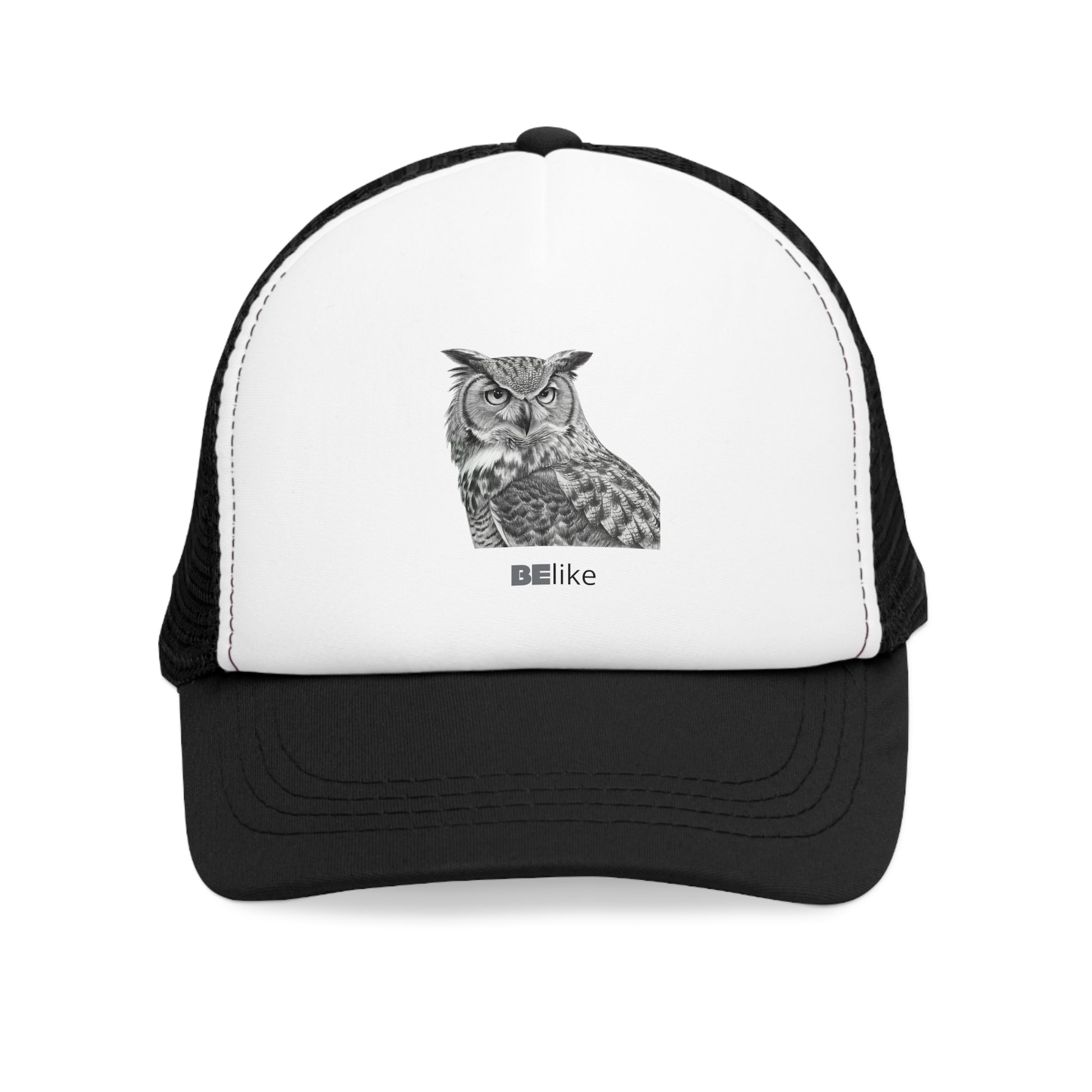 Owl trucker cap with spiritual quote
