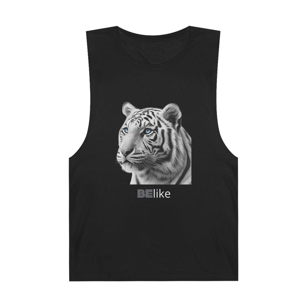 Spirit animal white tiger black tank top