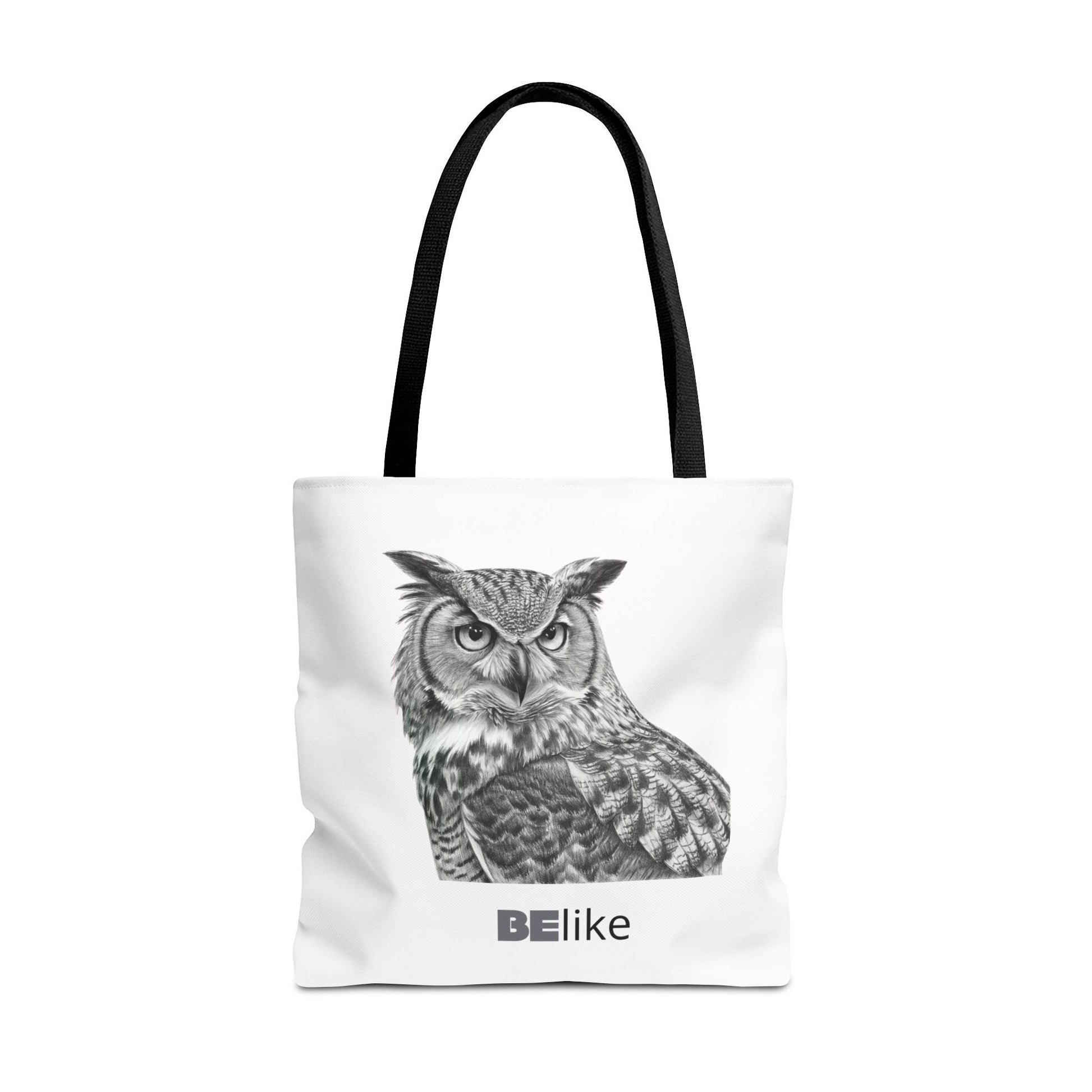 Spiritual owl tote bag with patience and light message